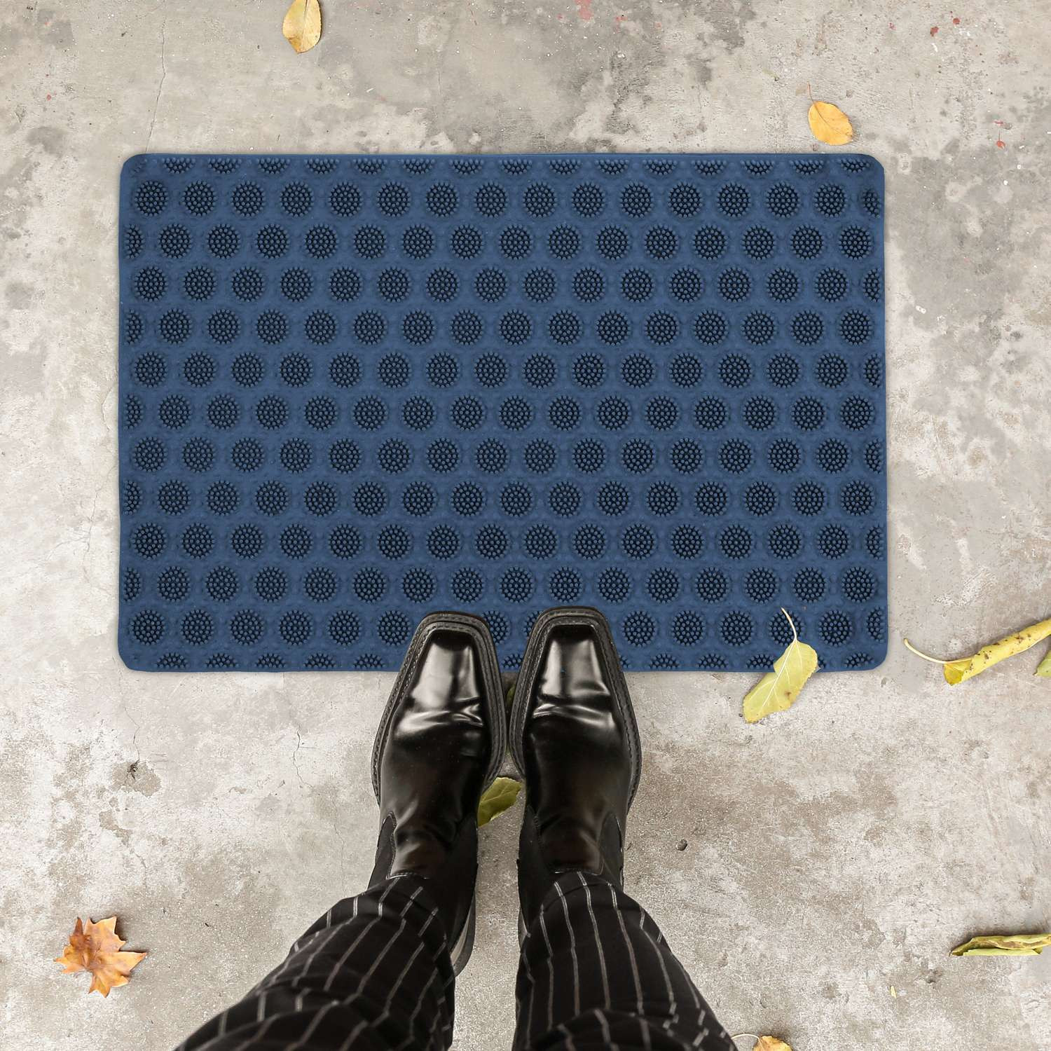 Deurmat rubber blauw
