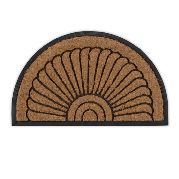 Capacho semicircular de coco e borracha
