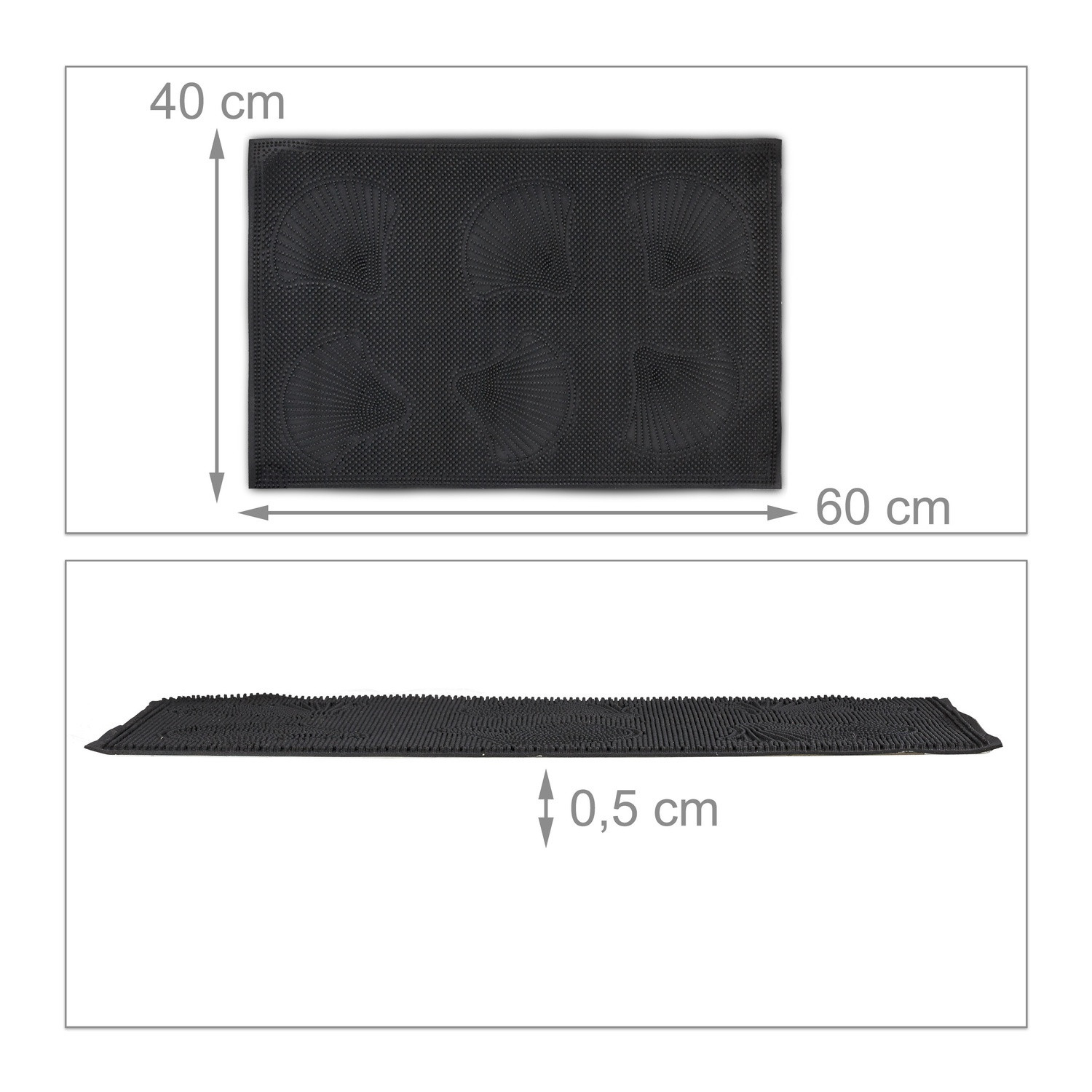 Door mat rubber with shells