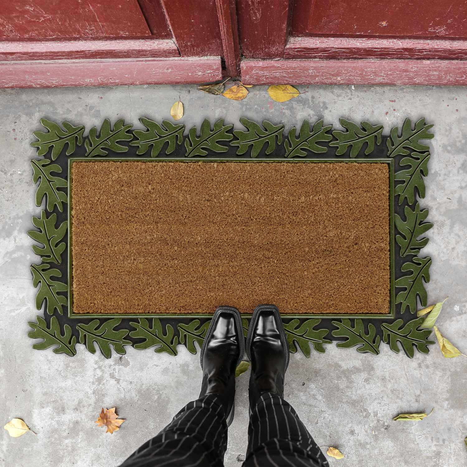 Door mat "leaf" rubber & coconut