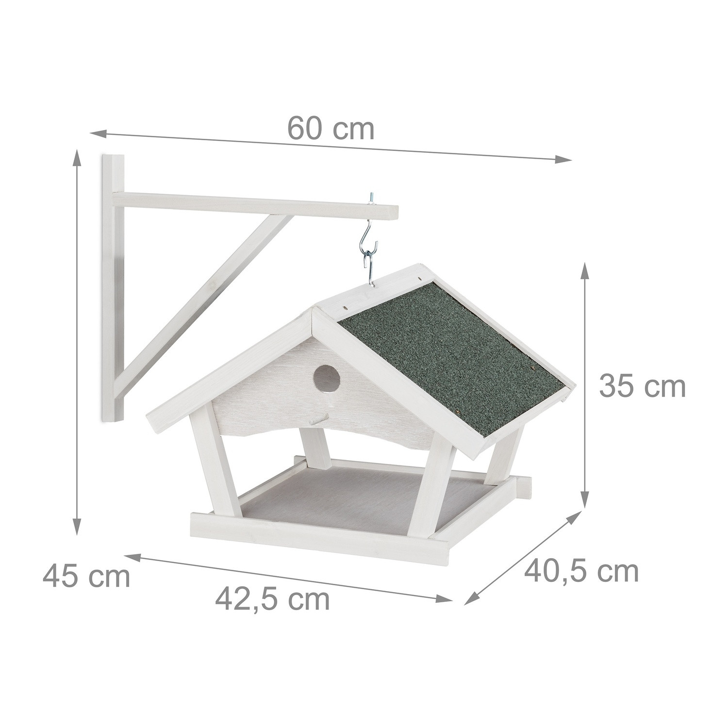 Wandvoedertafel wit