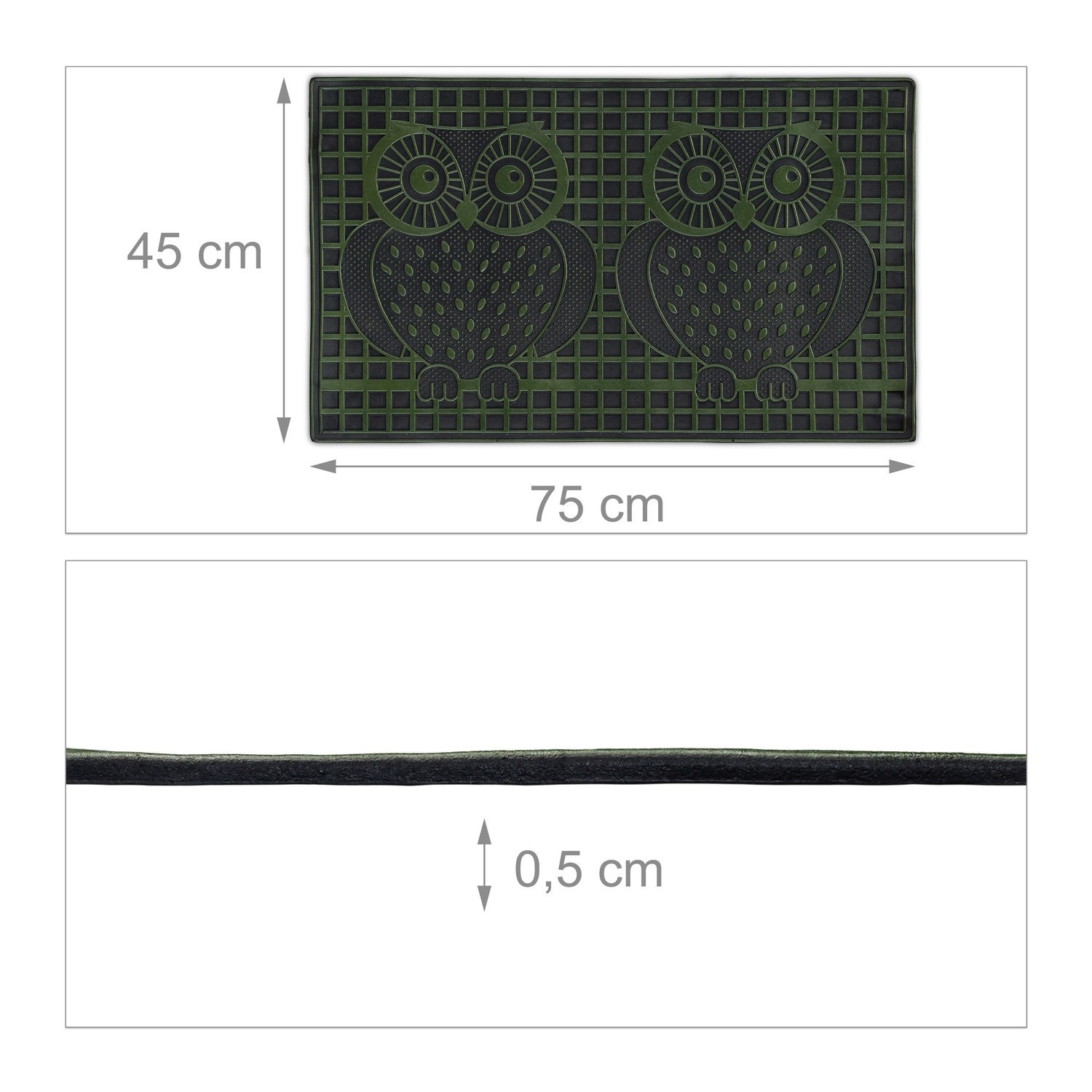 Gummi-Fußmatte mit Eulen