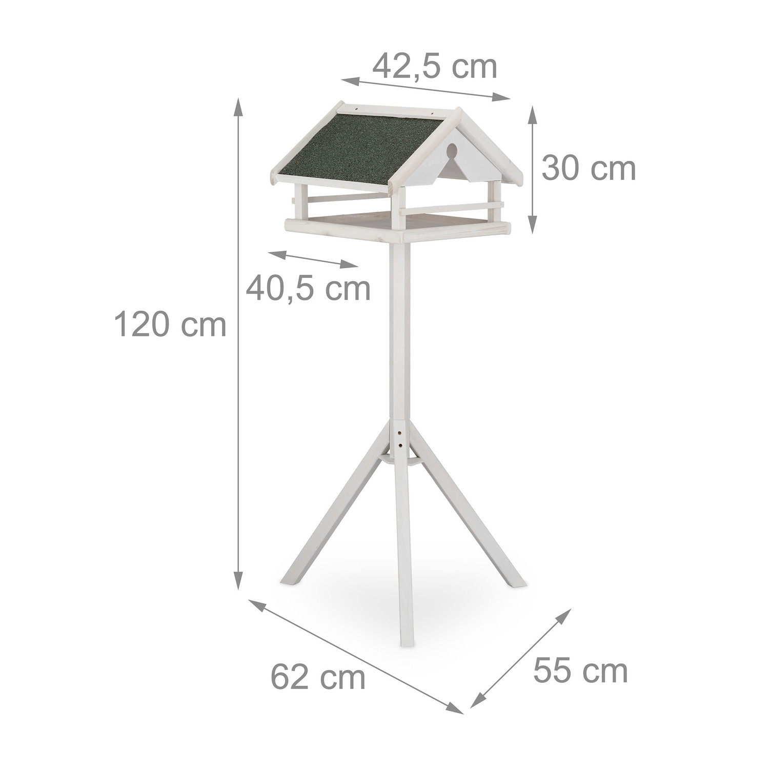 White bird table on post