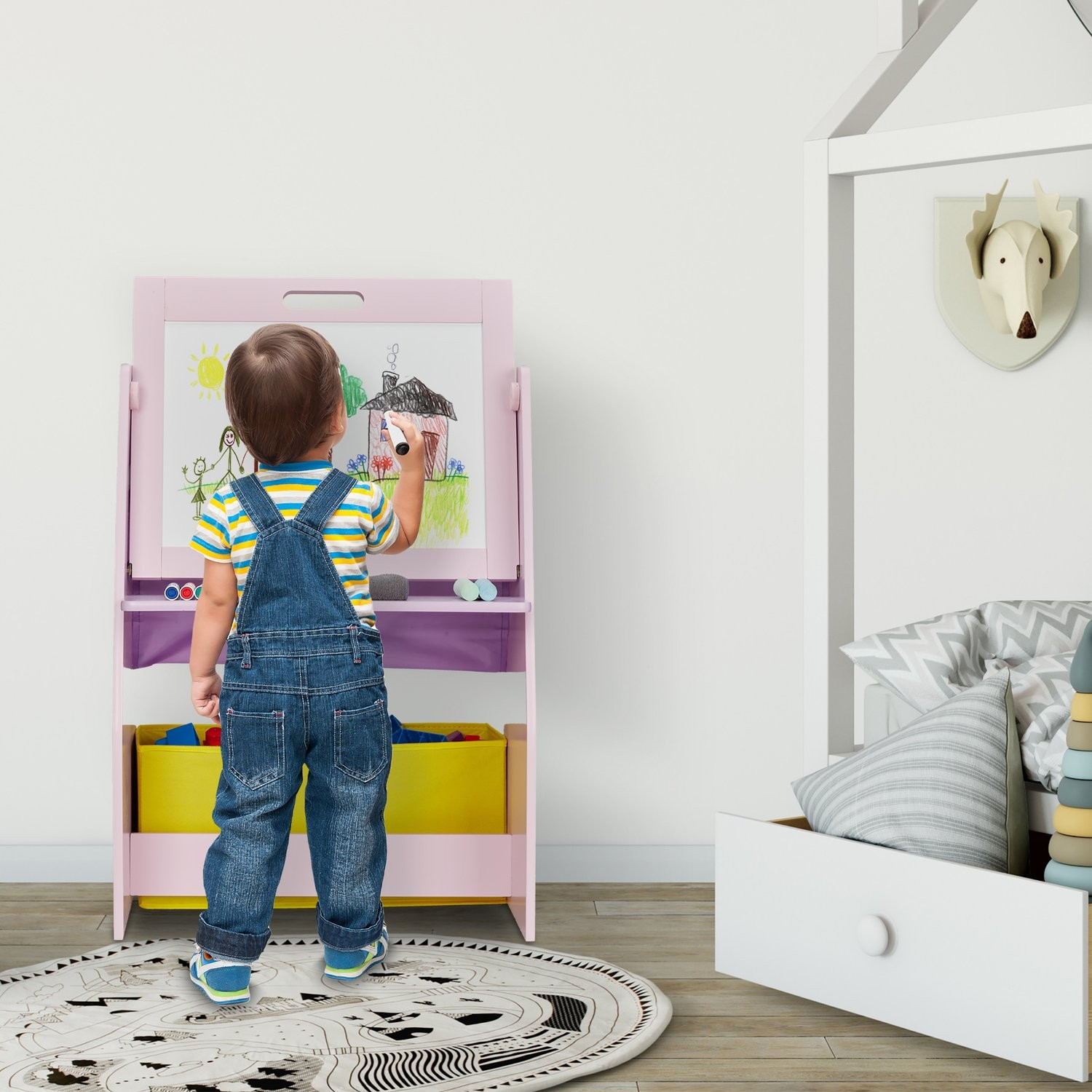 Kinderplank met schoolbord