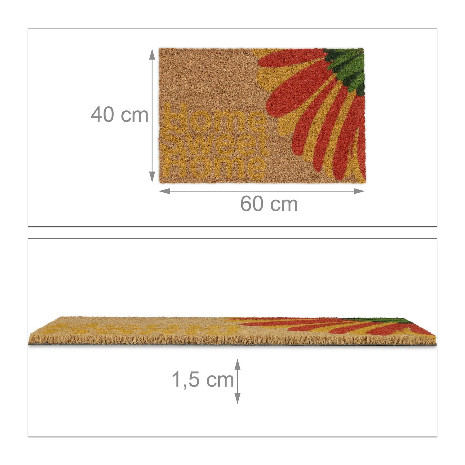 Capacho de fibra de coco flor