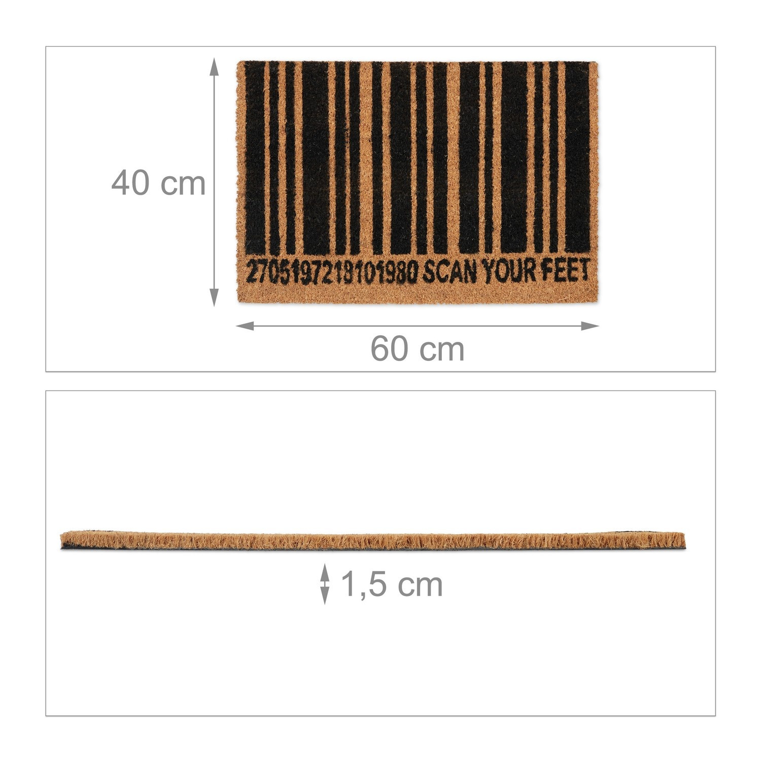 Barcode deurmat kokosvezel