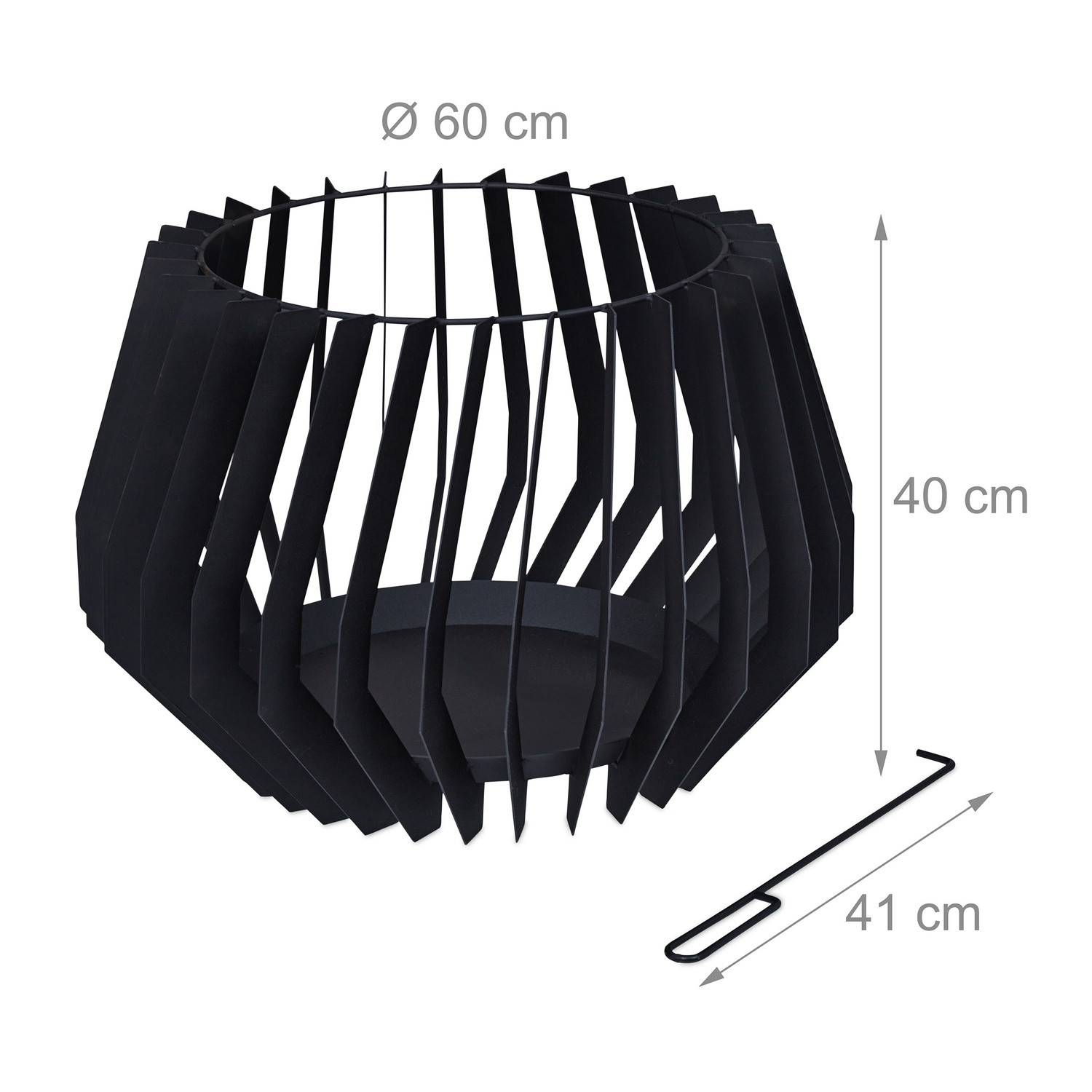 Fire basket with fire fork
