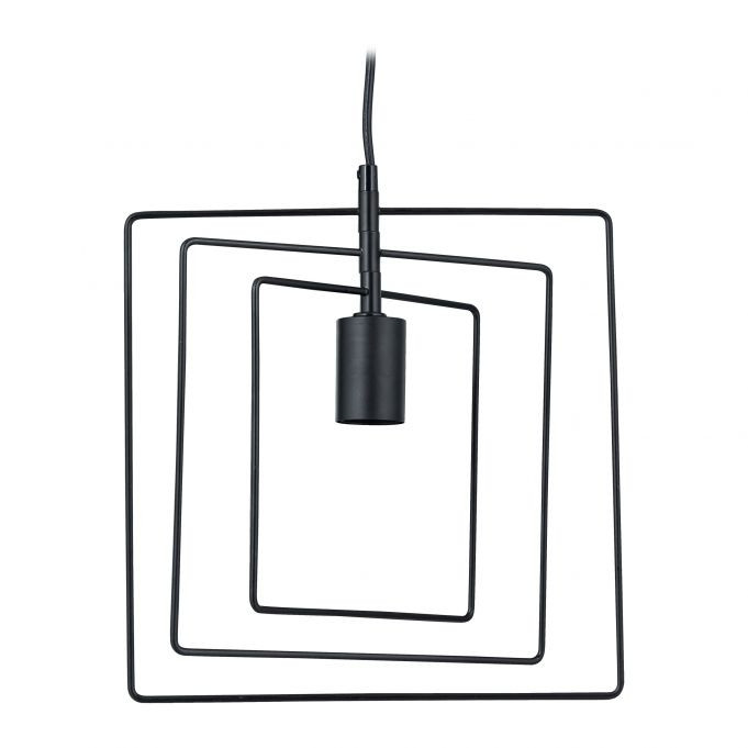Lampe à suspension carrée noire