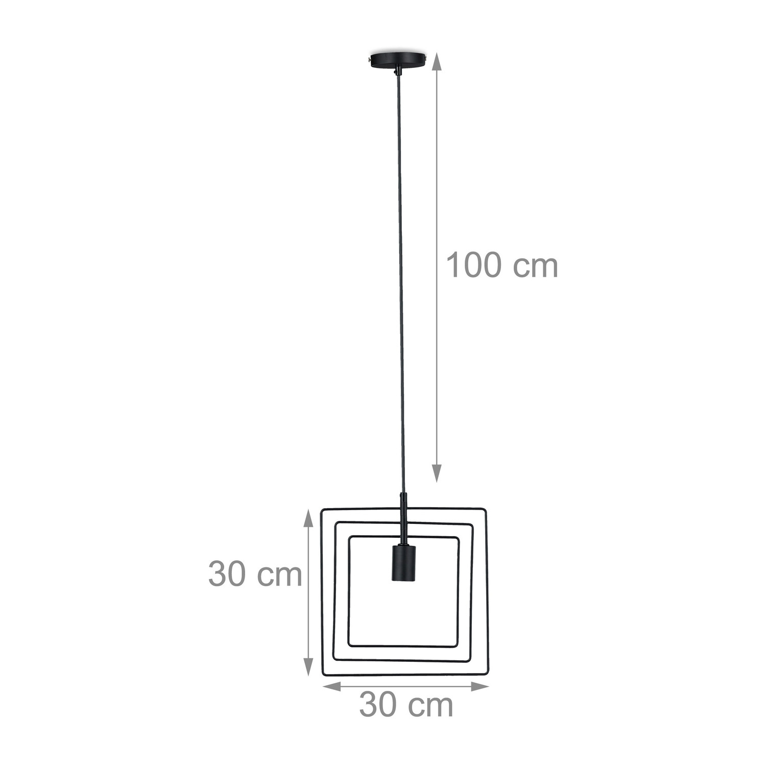 Pendant lamp square black