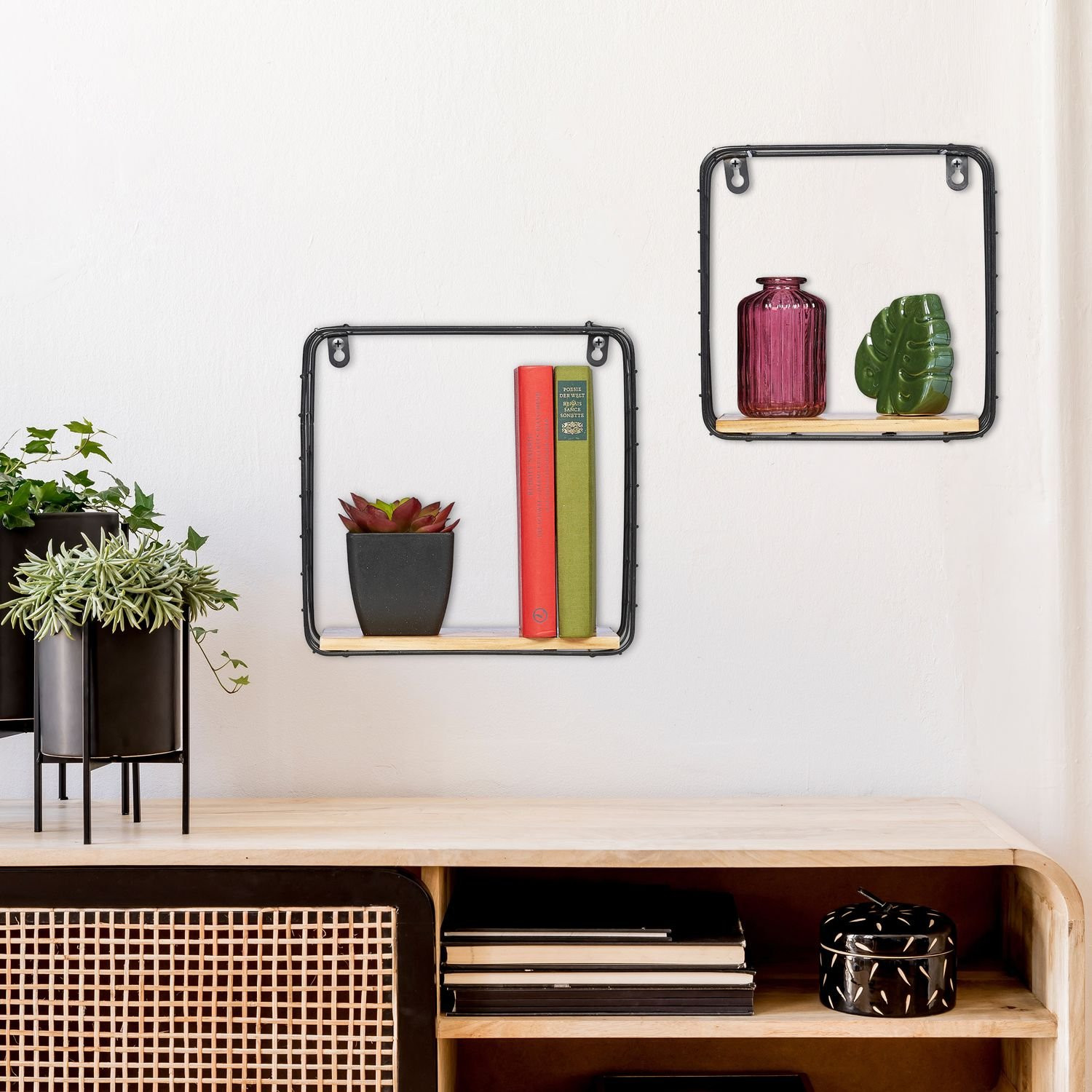 Wandplank kubus set van 2