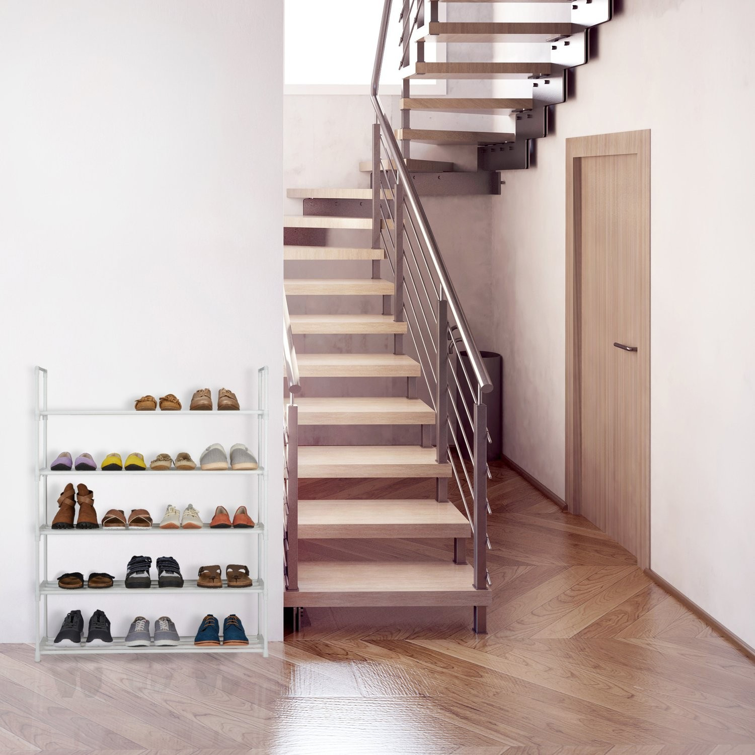 Scaffale per scarpe nero