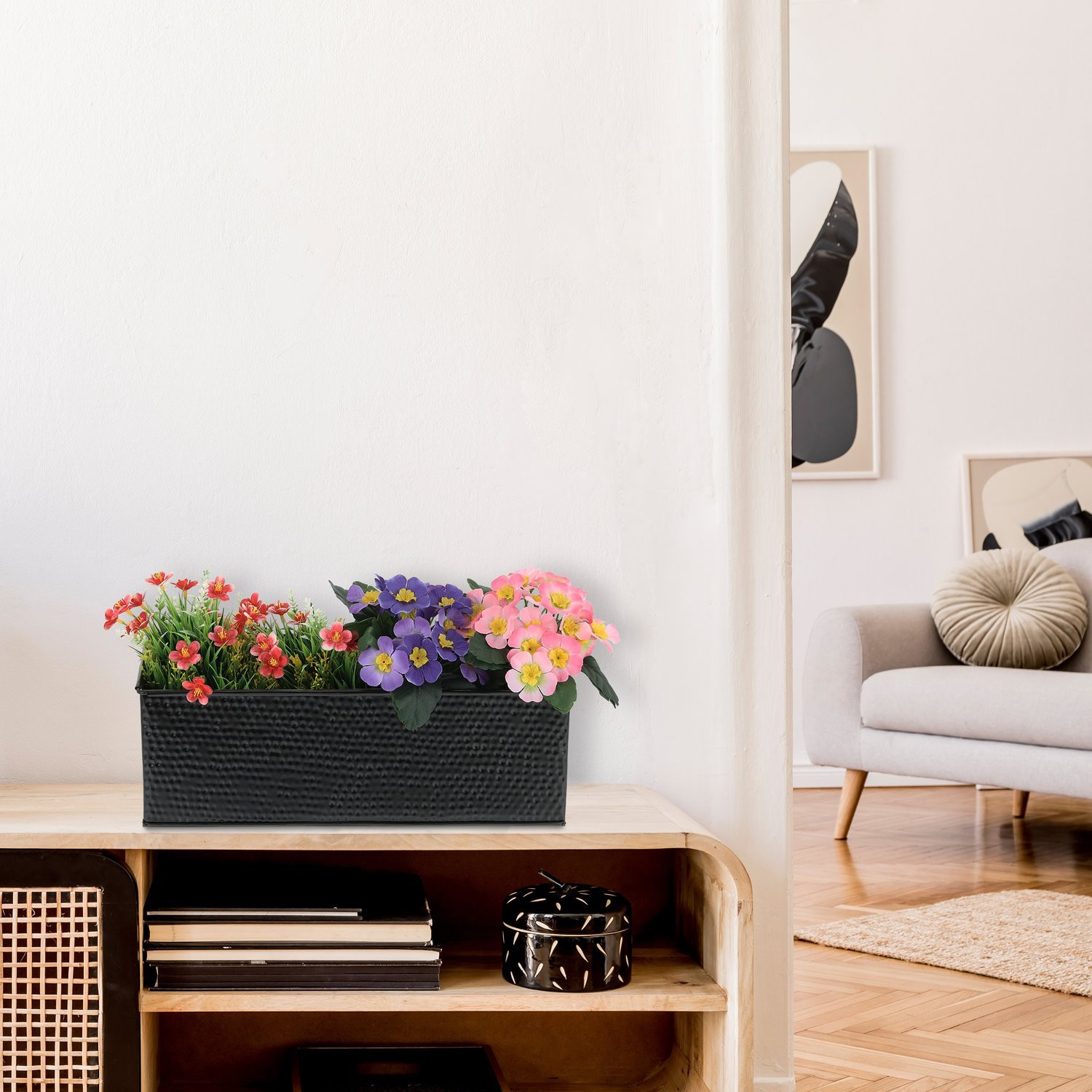 Indoor flower box black