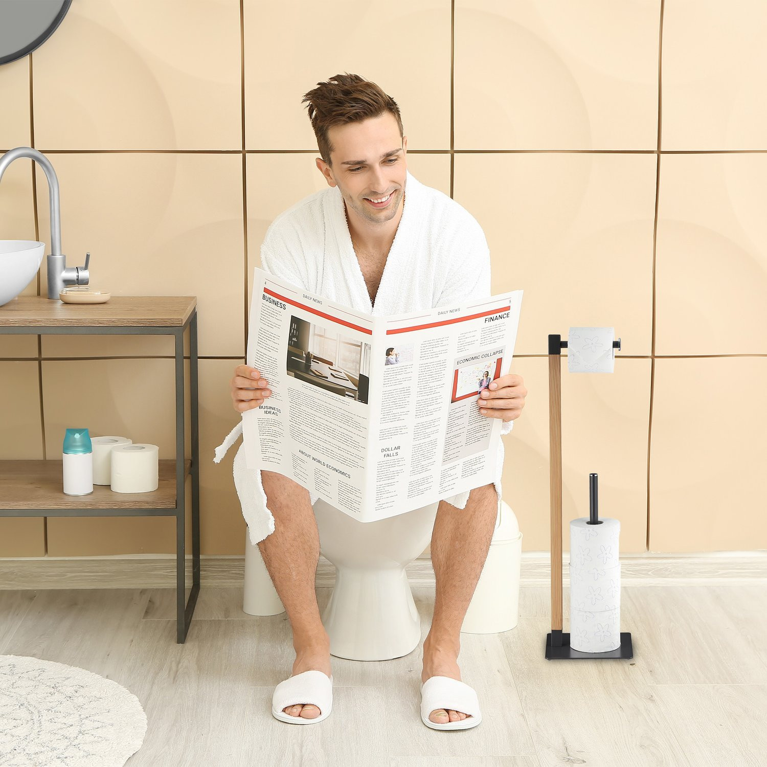 Staande toiletrolhouder