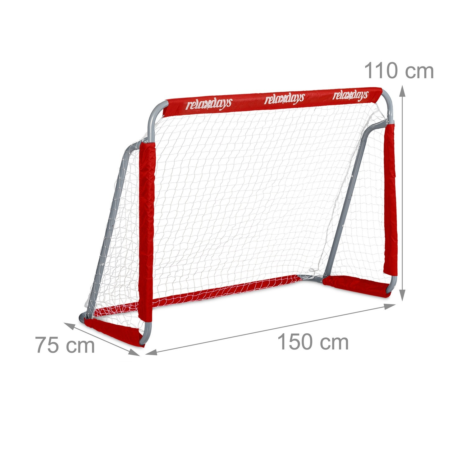 2 porte da calcio rosse