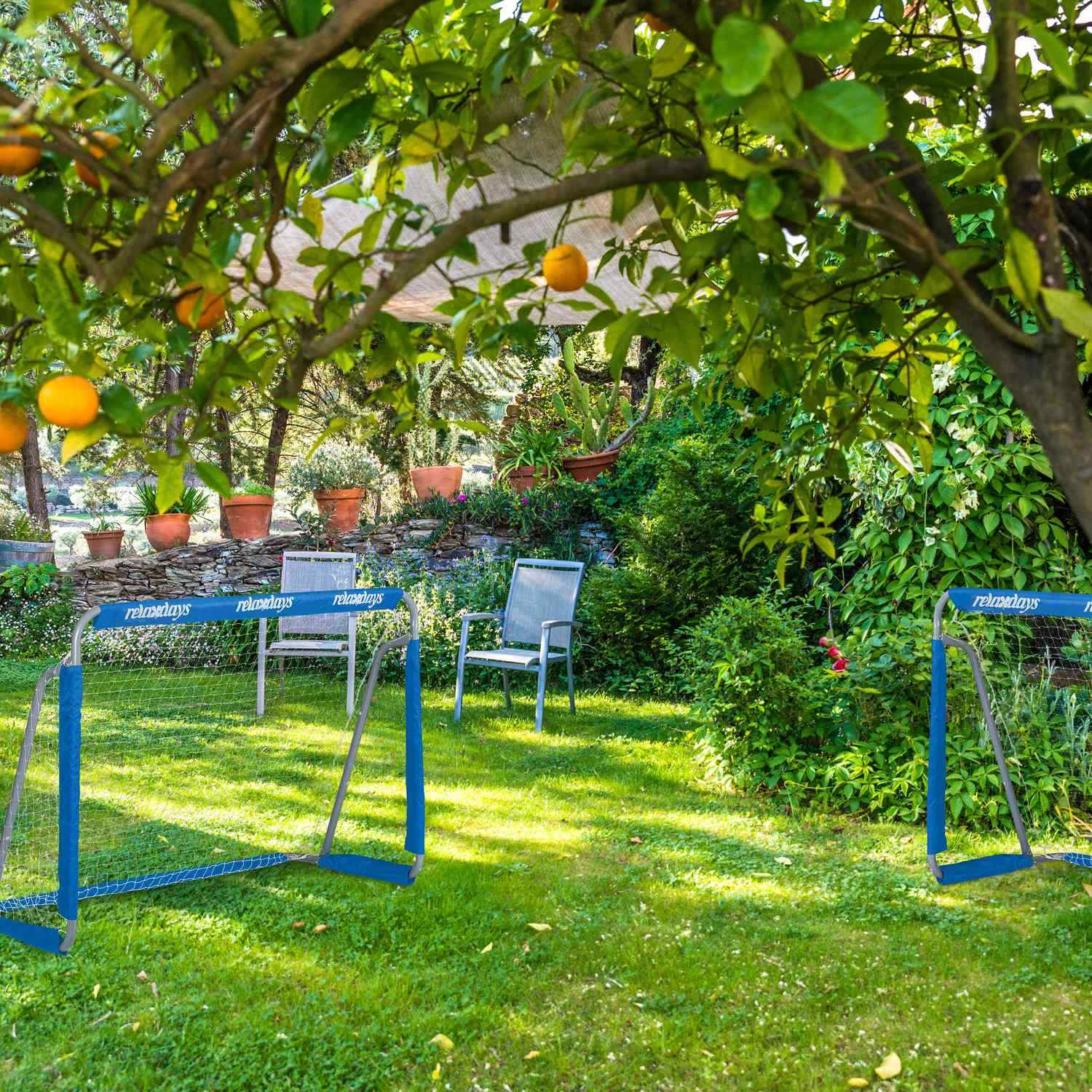 2 porte da calcio blu