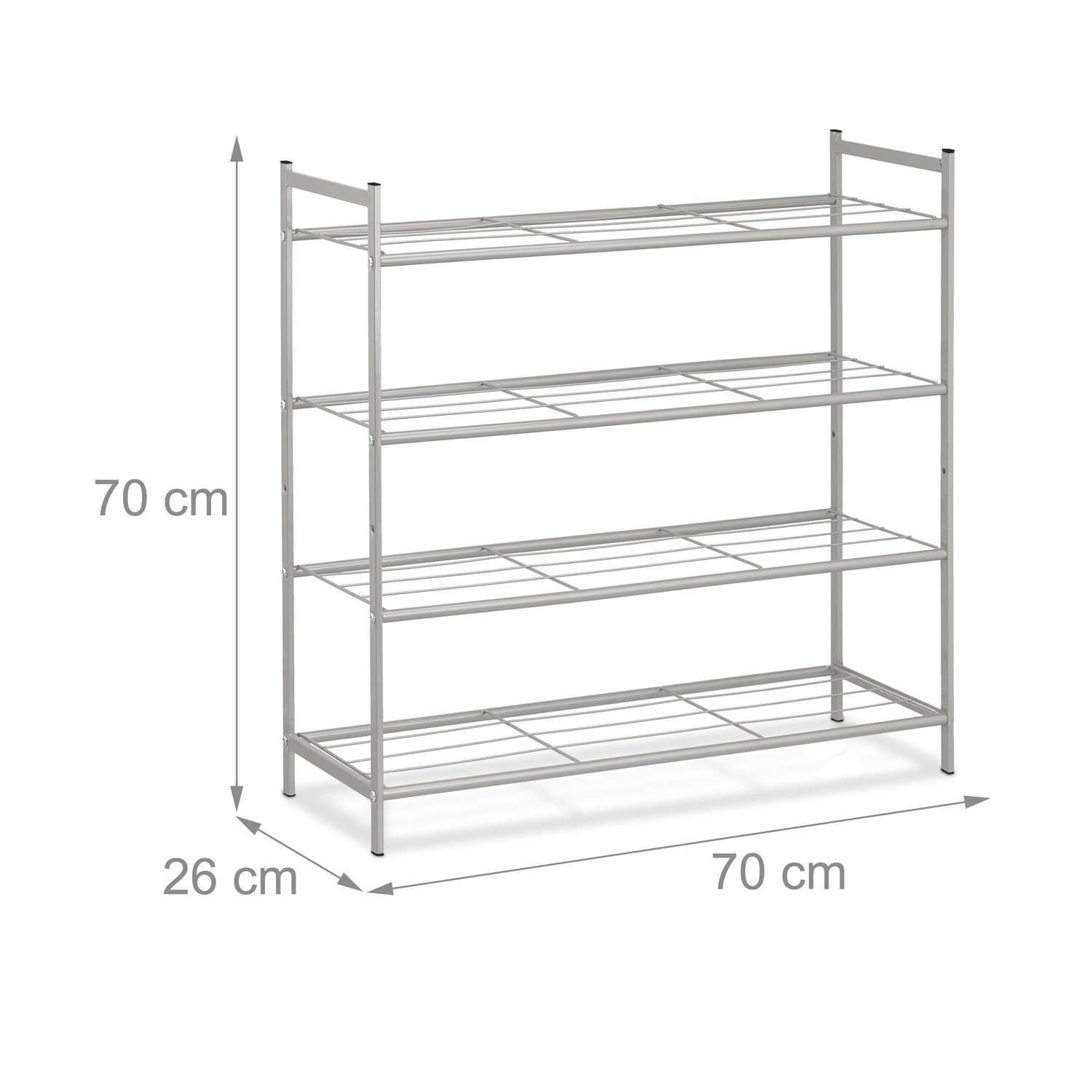 Stackable shoe shelf with 4 shelves
