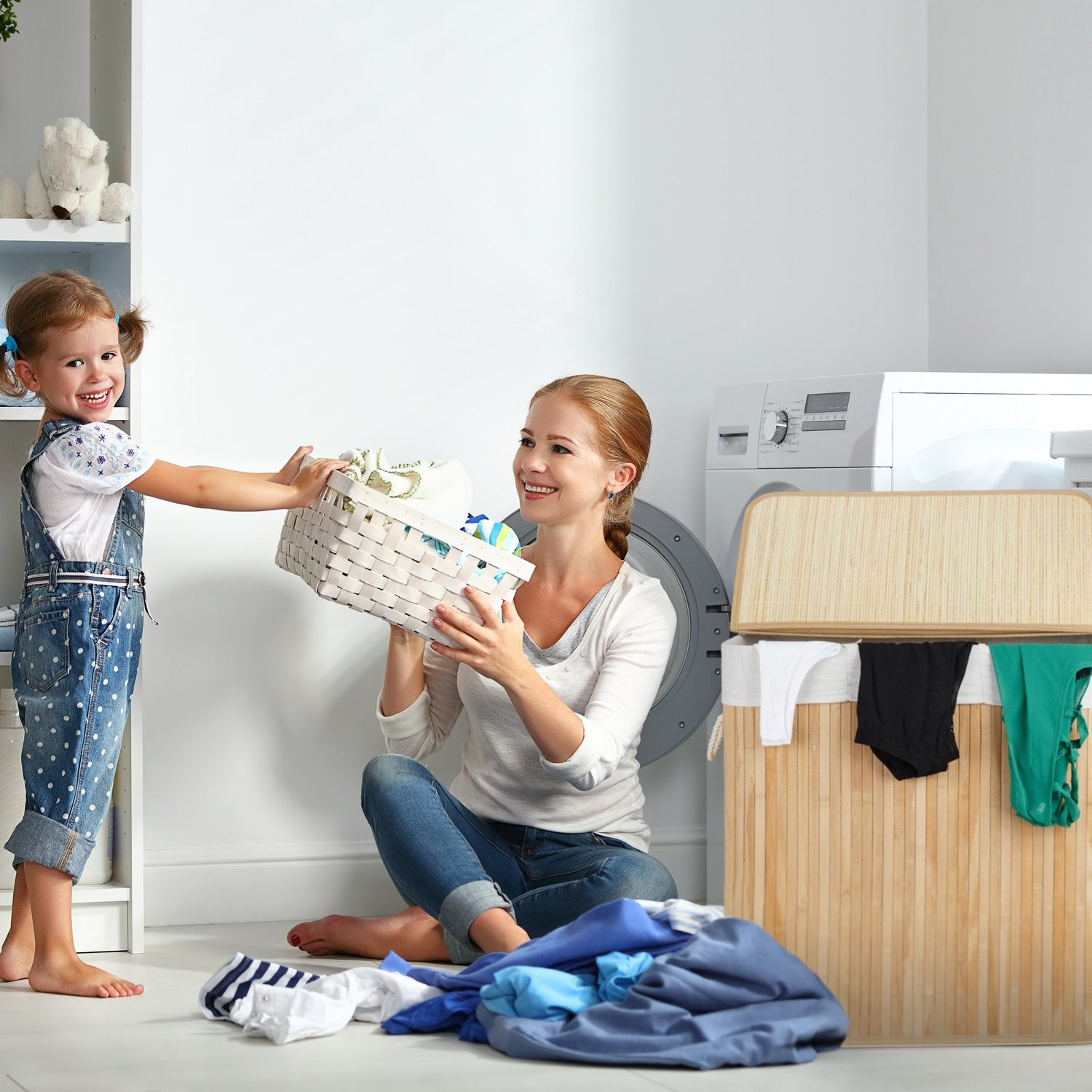 Panier à linge en bambou 3 compartiments