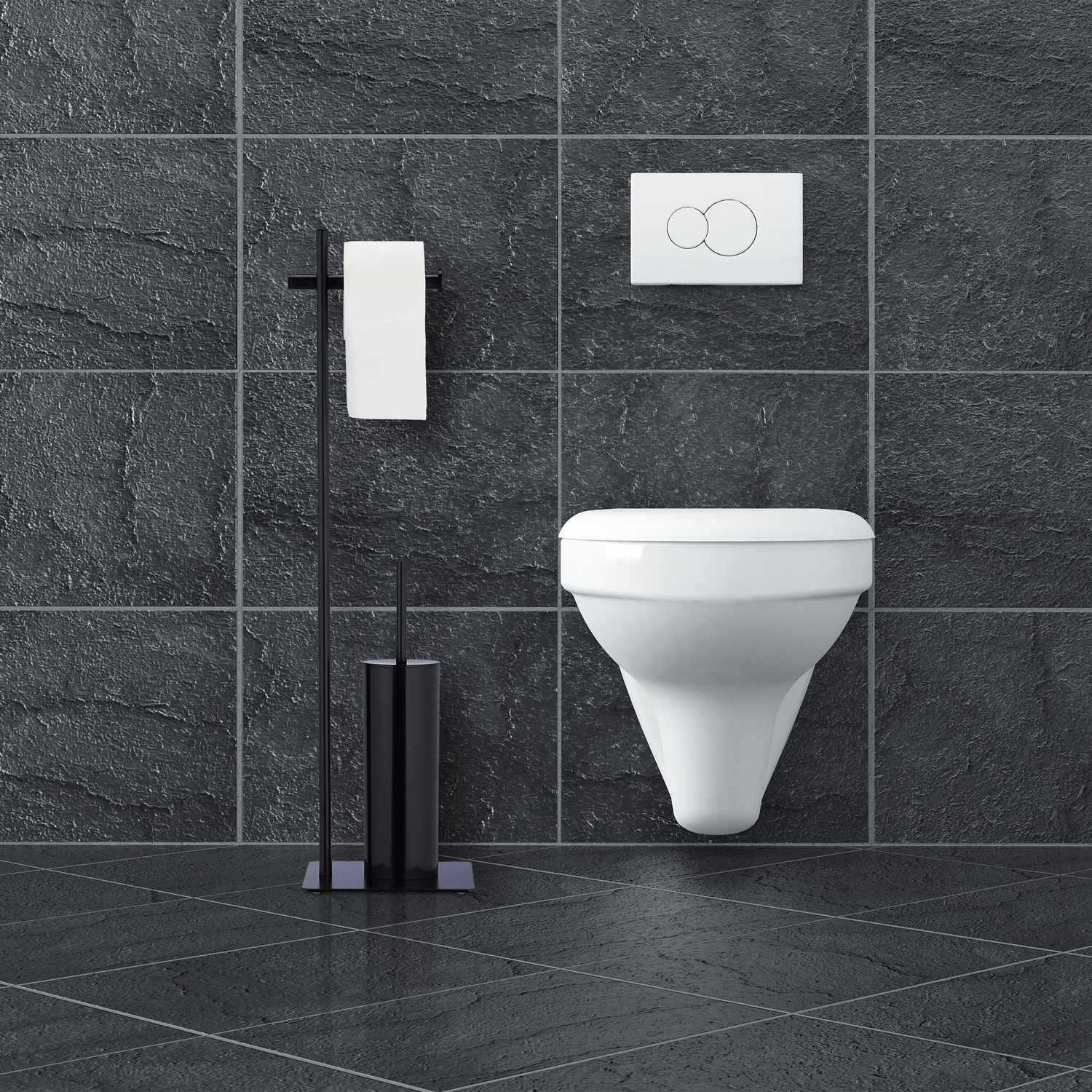 Stojan WC set čierny