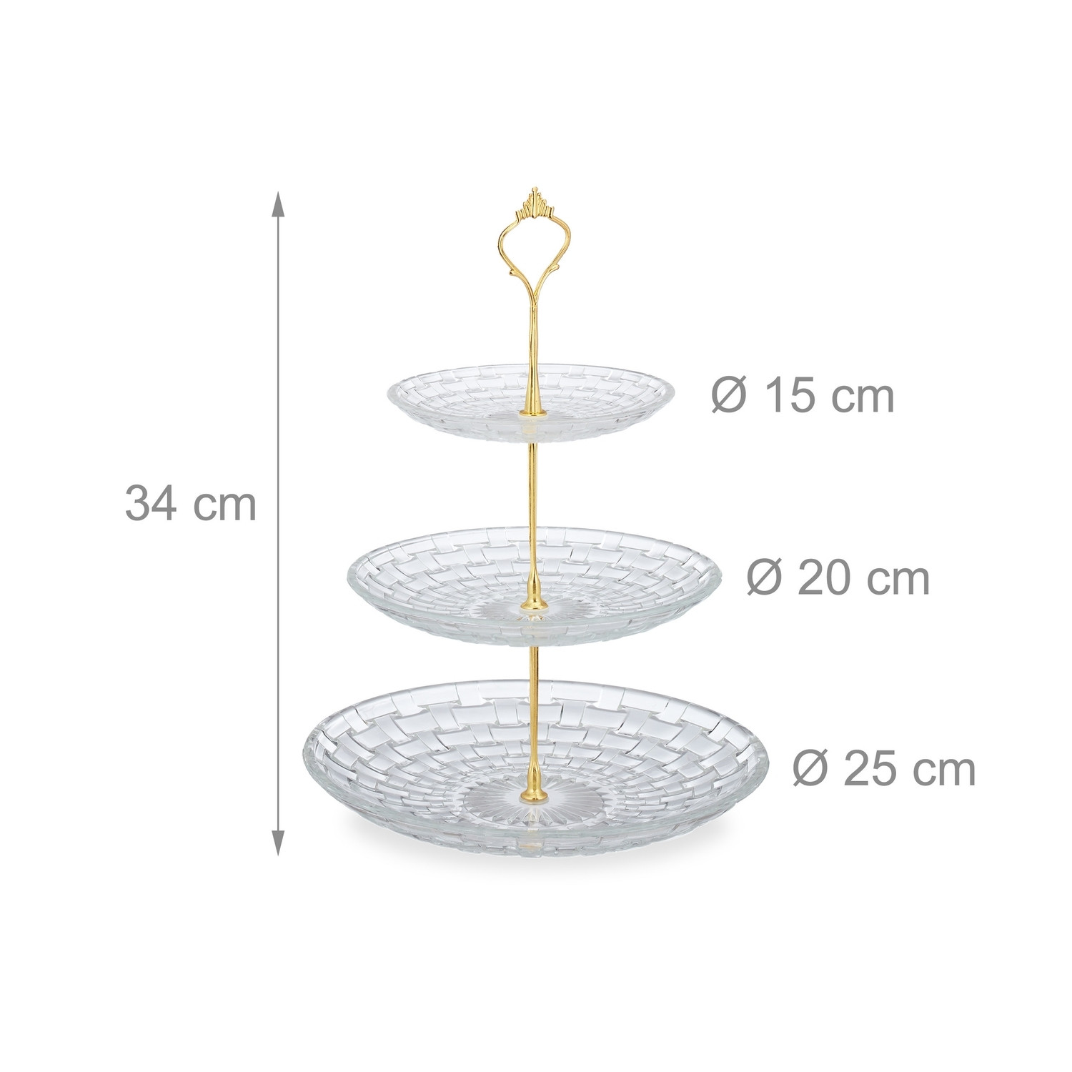 3-tier glass dish