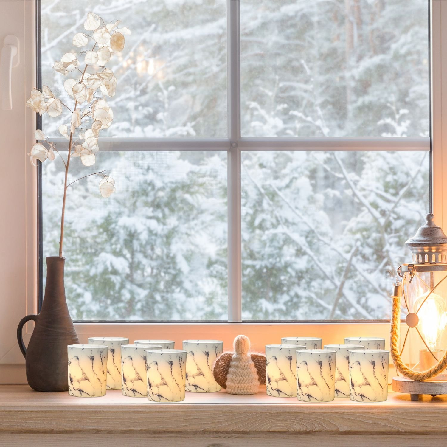 Warmlichthalter weiß 12er Set