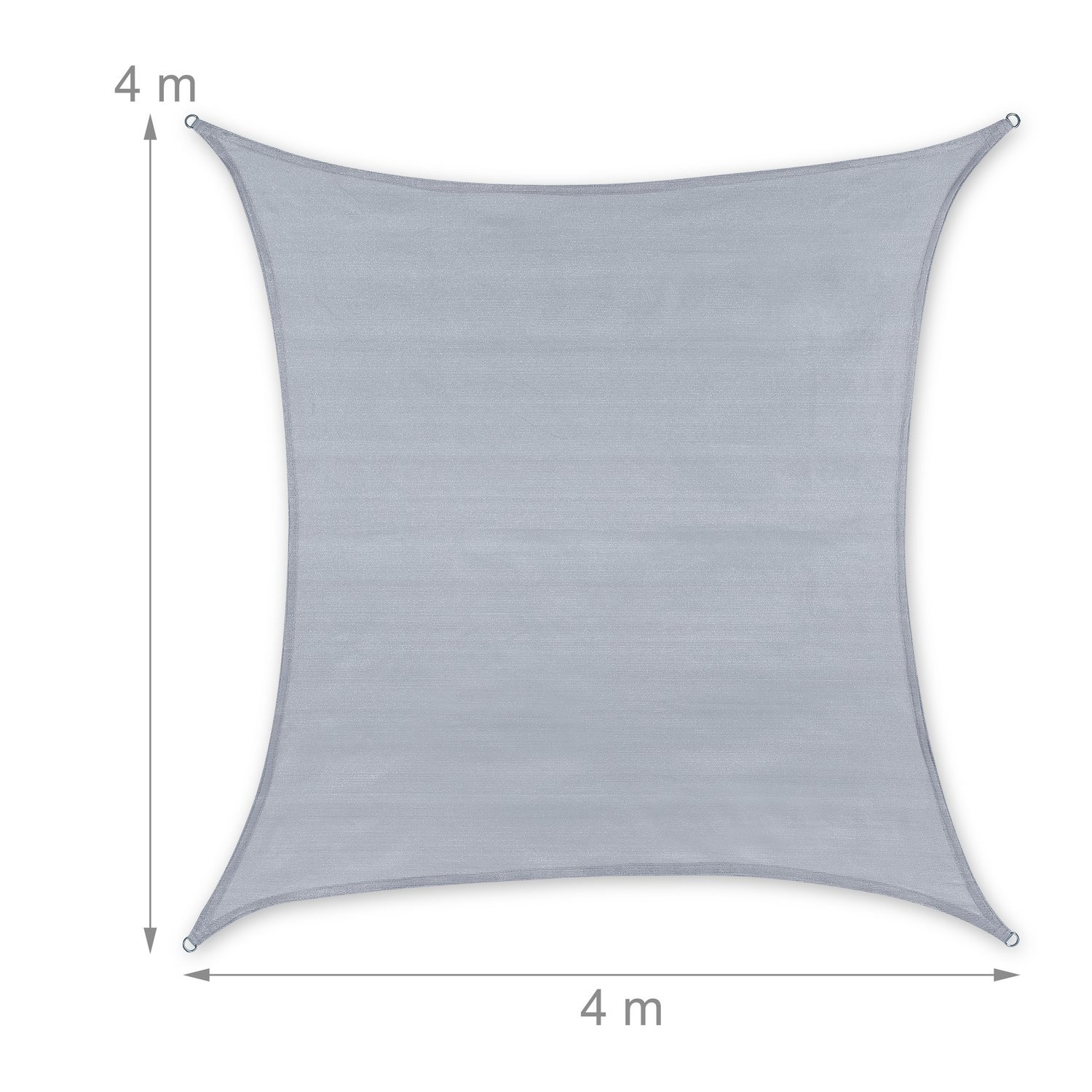 Sonnensegel Polyethylen quadratisch hellgrau