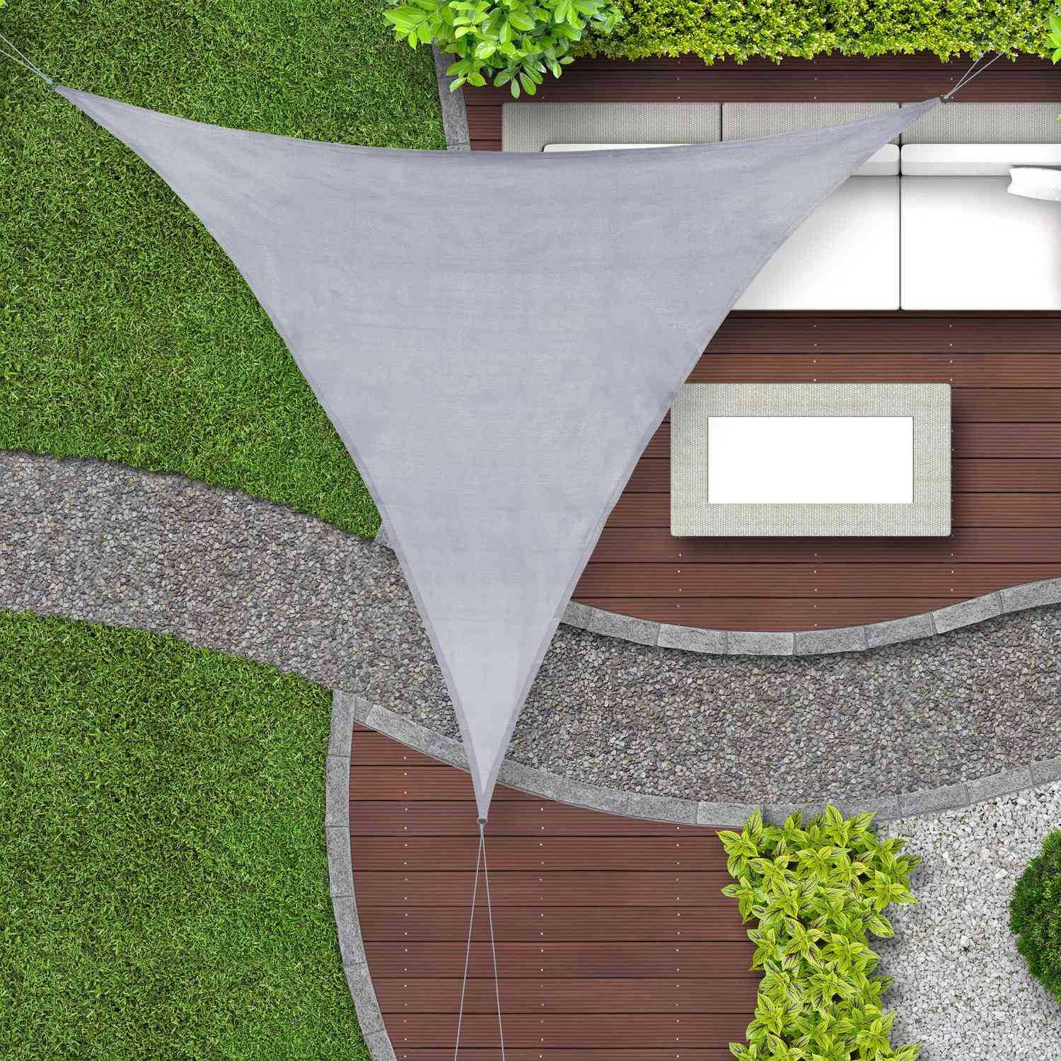 Vela solar de polietileno triangular gris claro