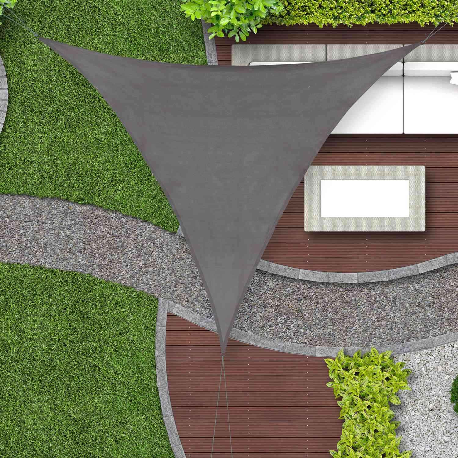 Vela solar em polietileno triangular cinza