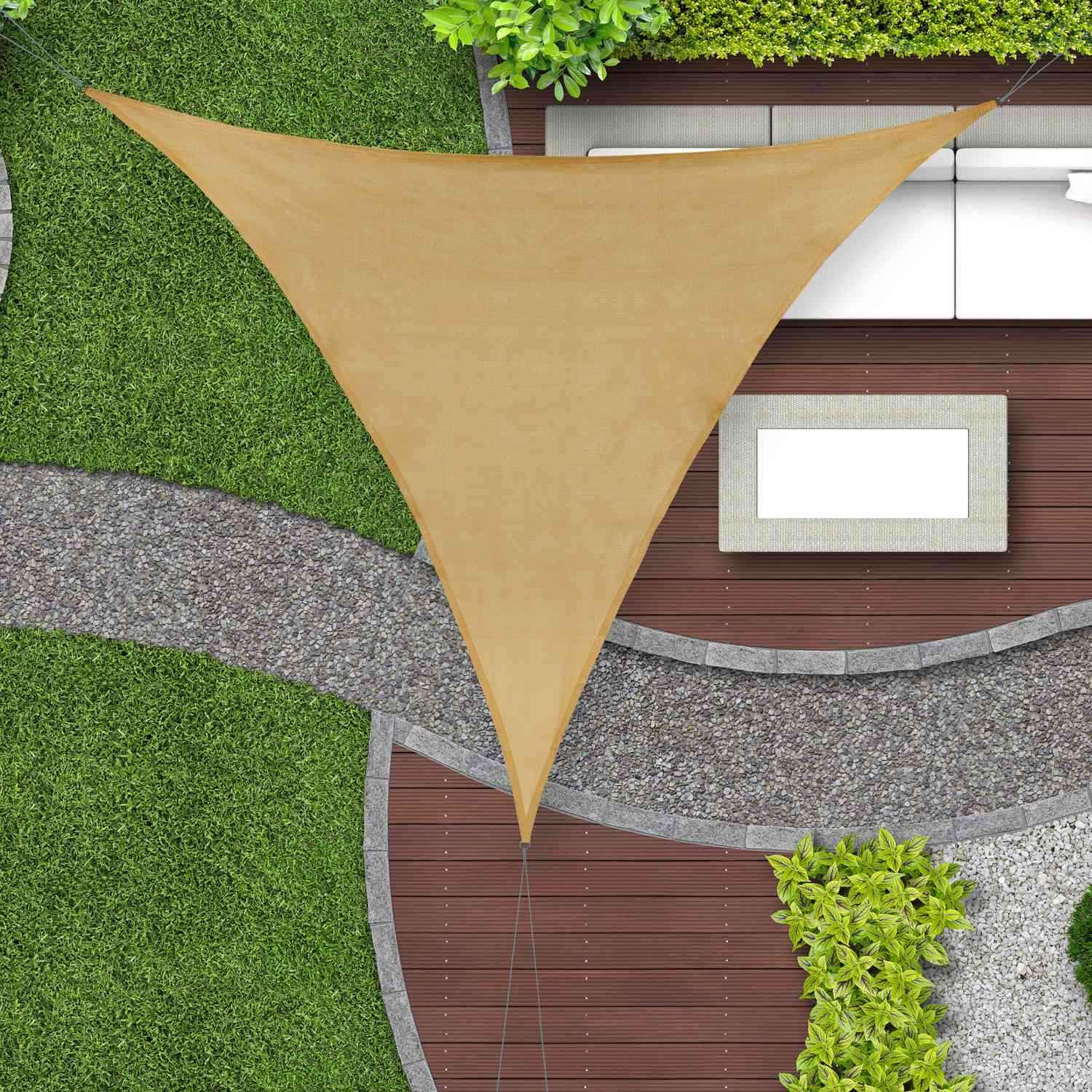 Vela solar triangular de polietileno cor areia