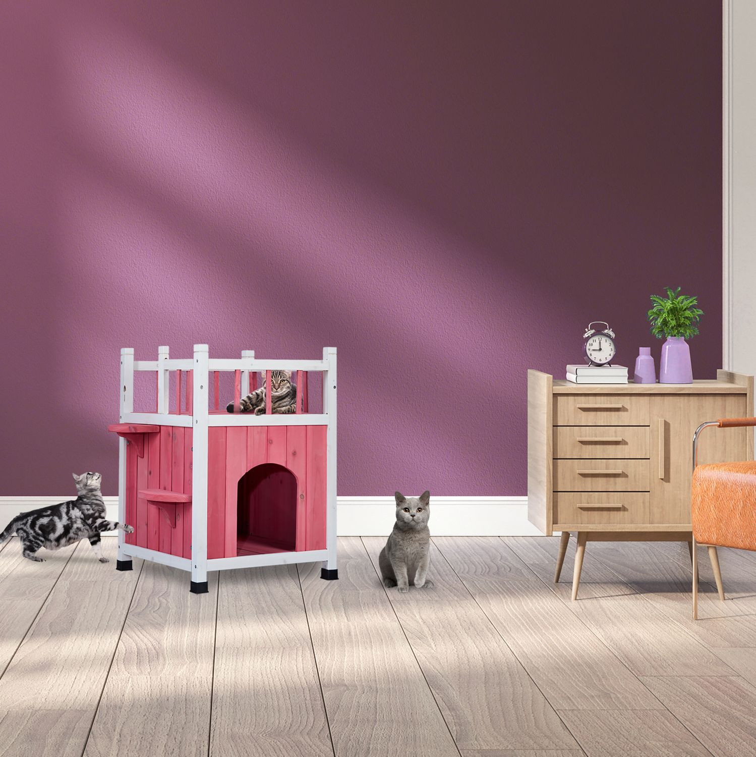 Casa de madera para gatos
