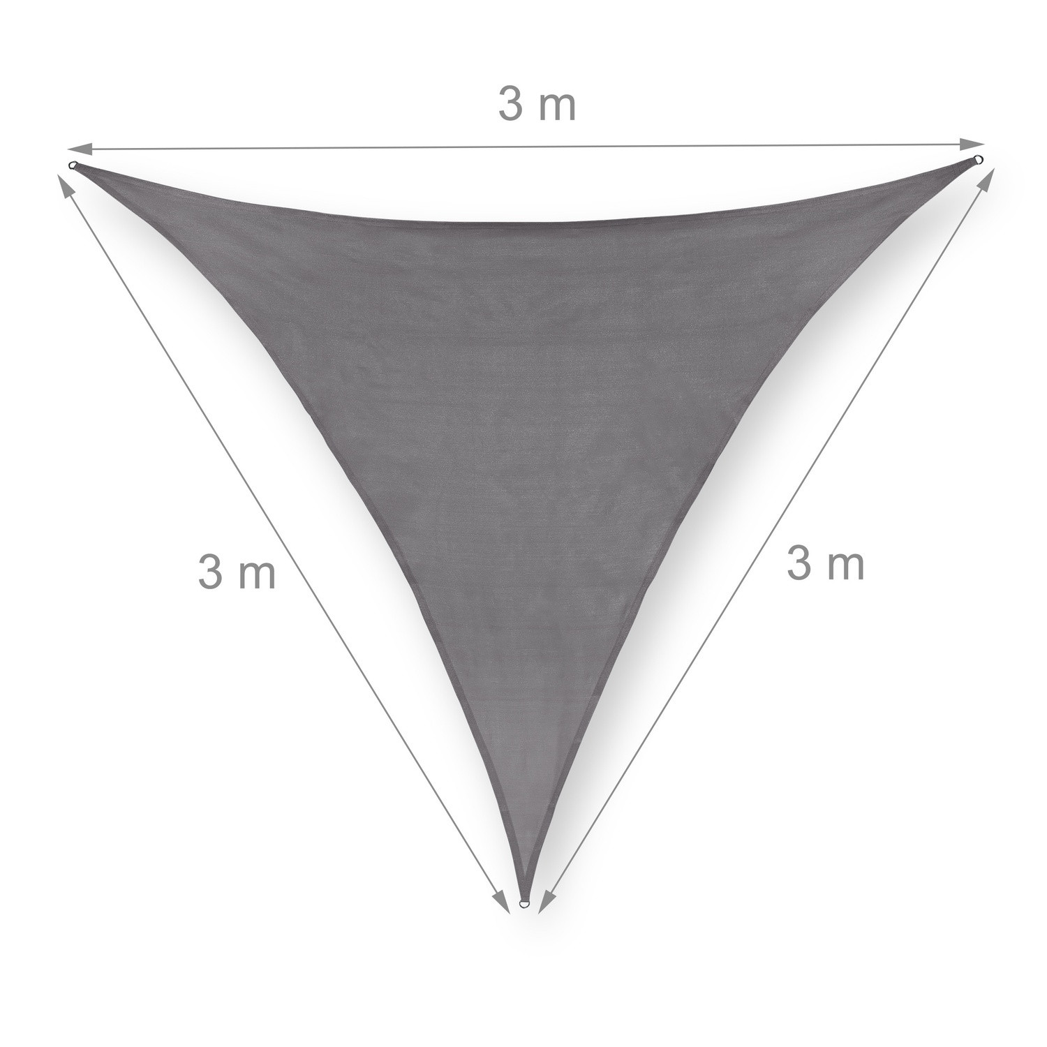 Sun sail polyethylene triangular gray