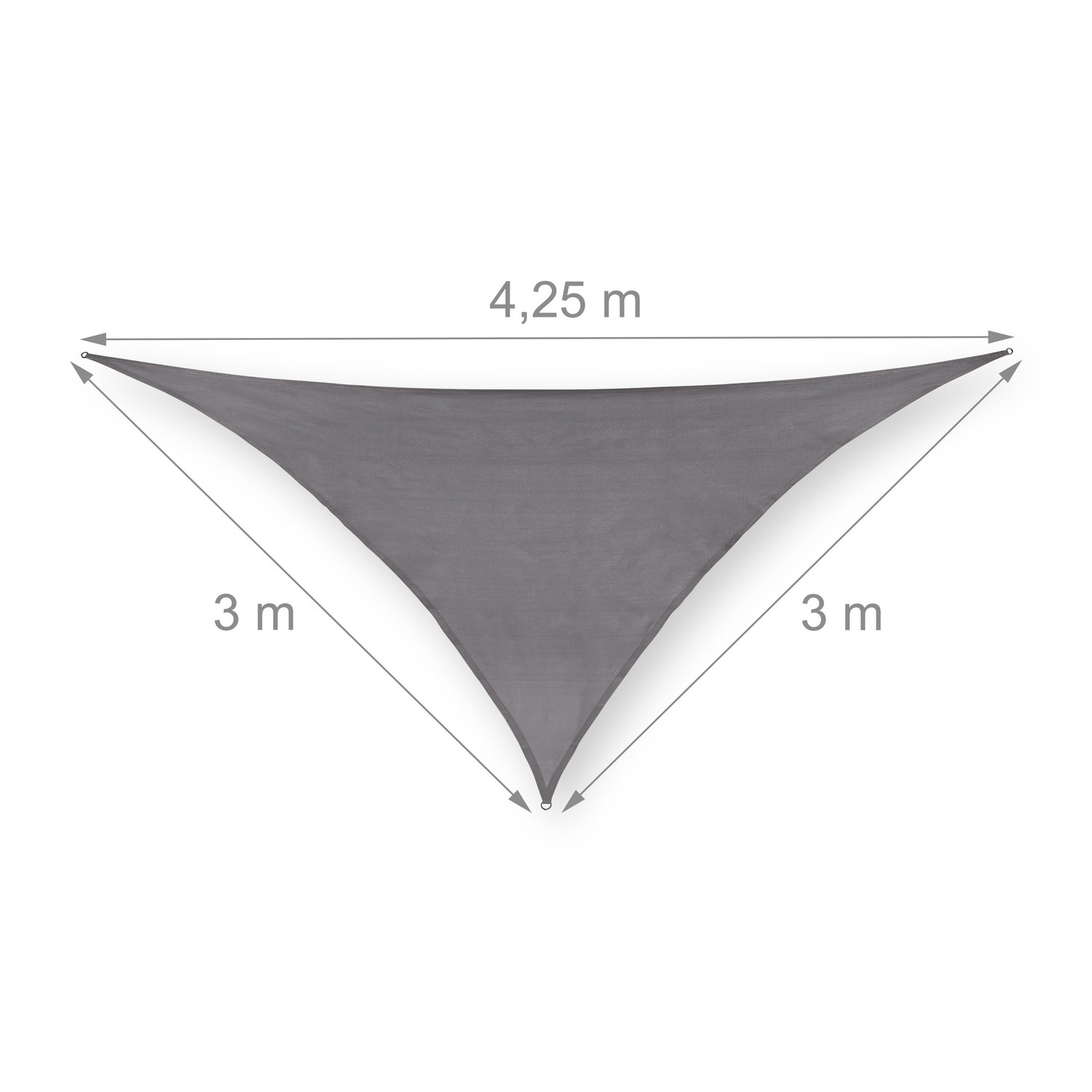 Sun sail polyethylene triangular gray