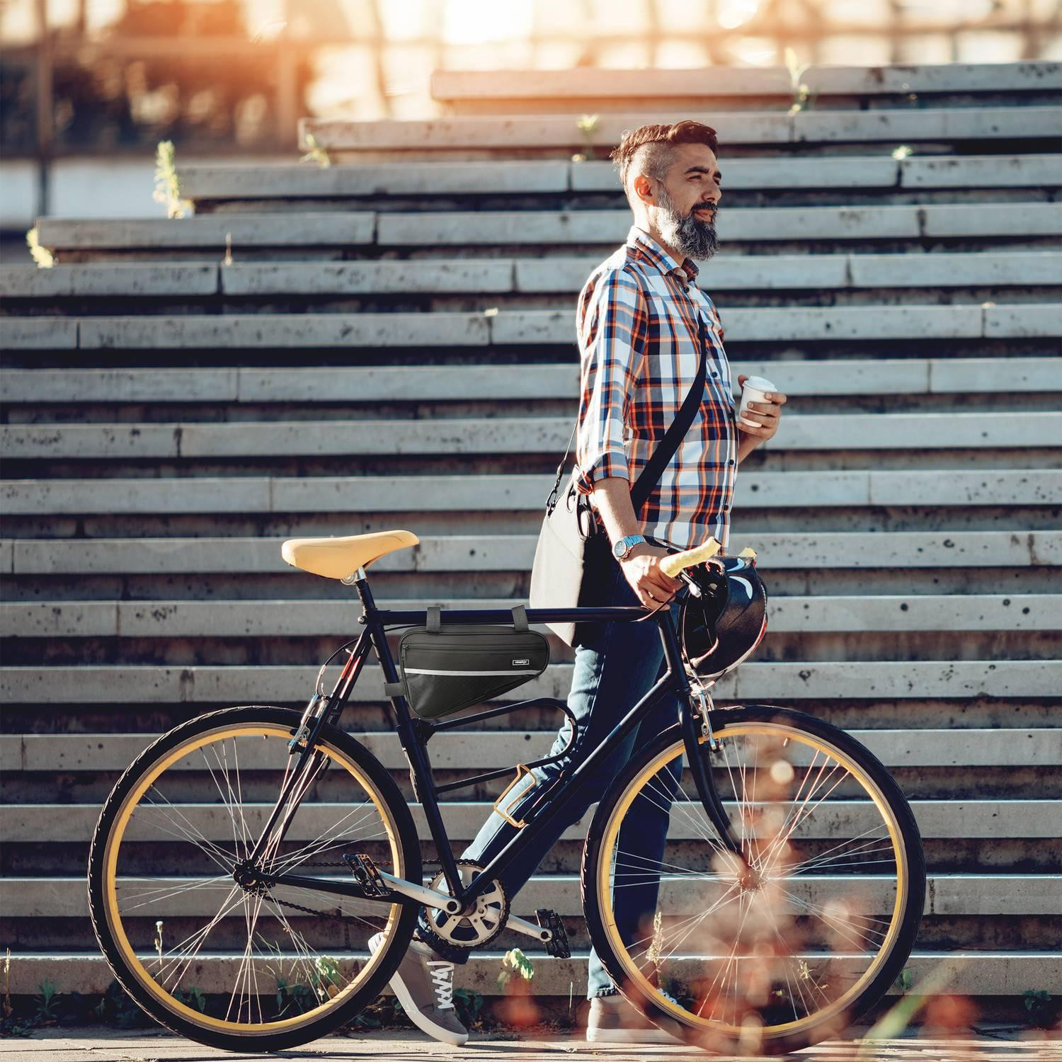 Driehoekige tas voor fietsframe
