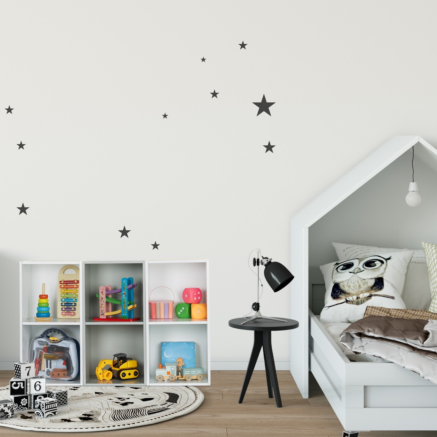 Prateleira para quarto infantil com 6 compartimentos