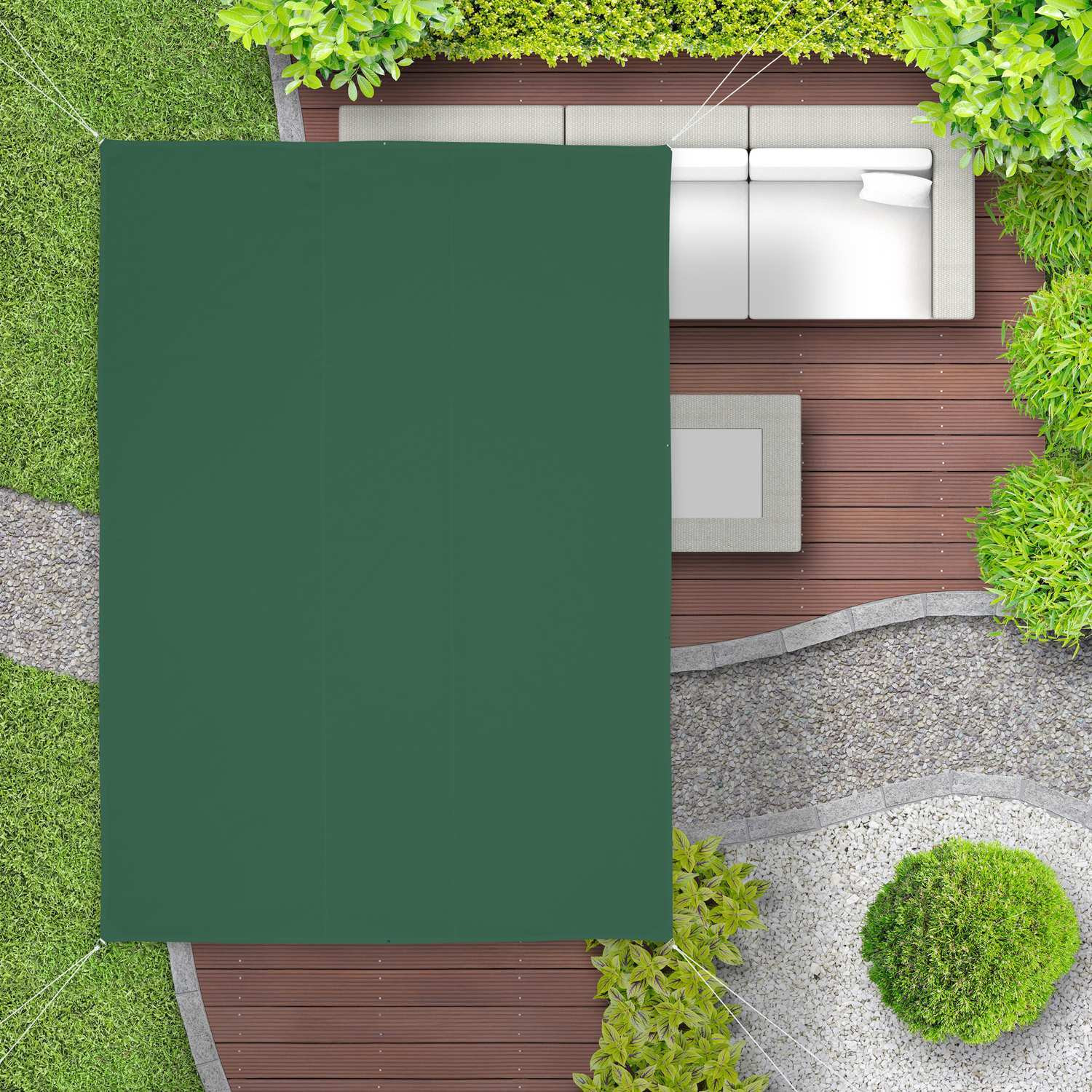 Vela de sol rectangular verde