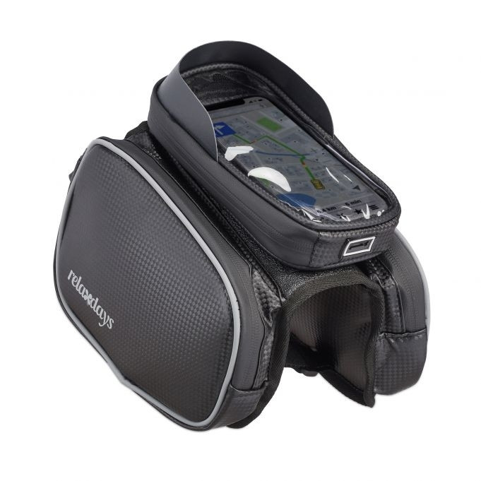 Bolsa quadro para bicicleta com compartimento para celular
