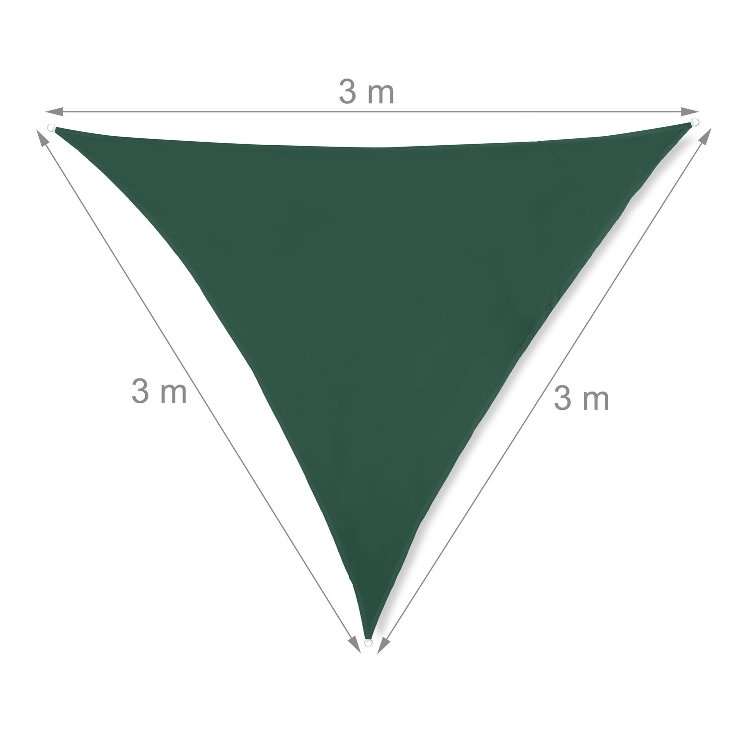 Vela solar triangular verde