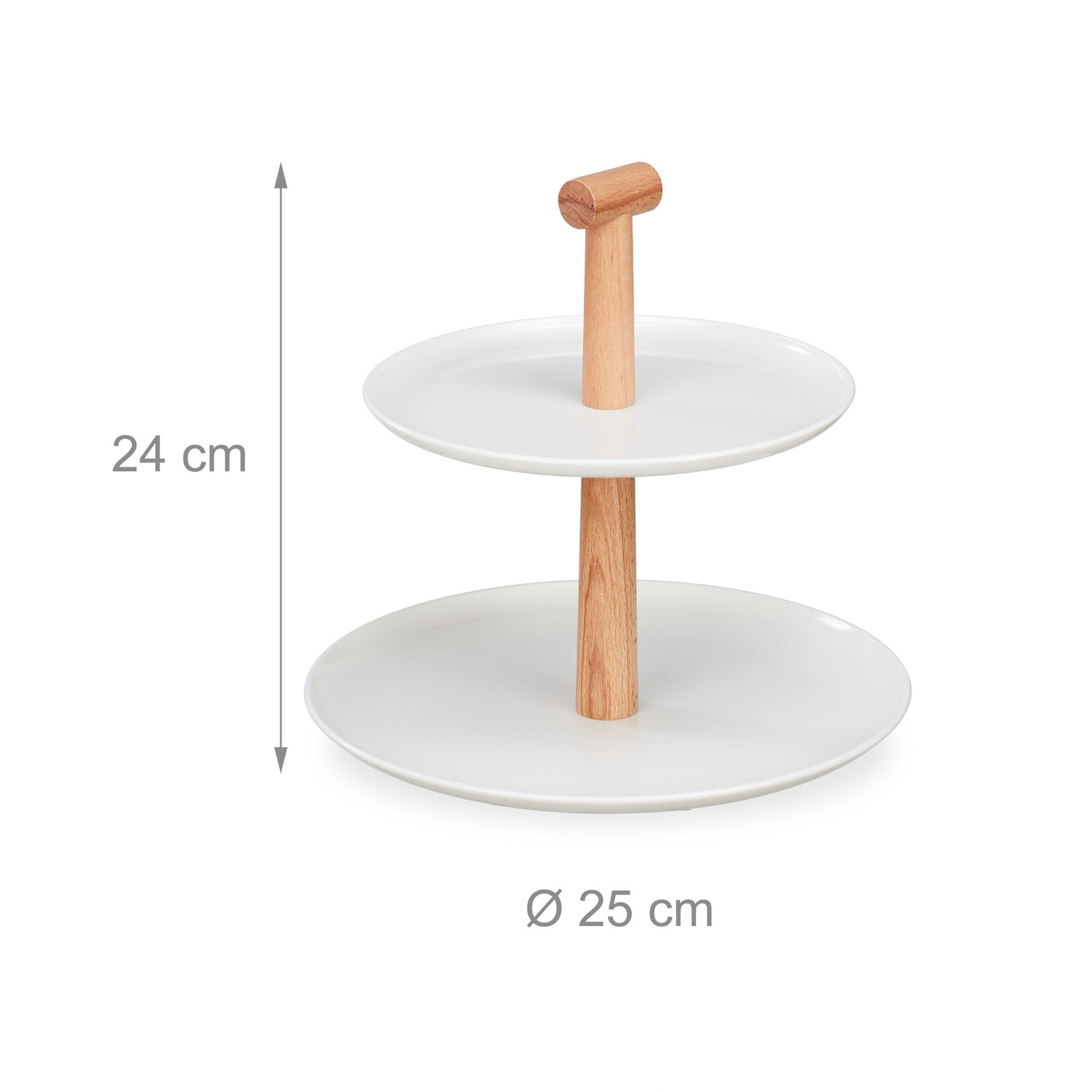 etagere a due piani Plastica e legno