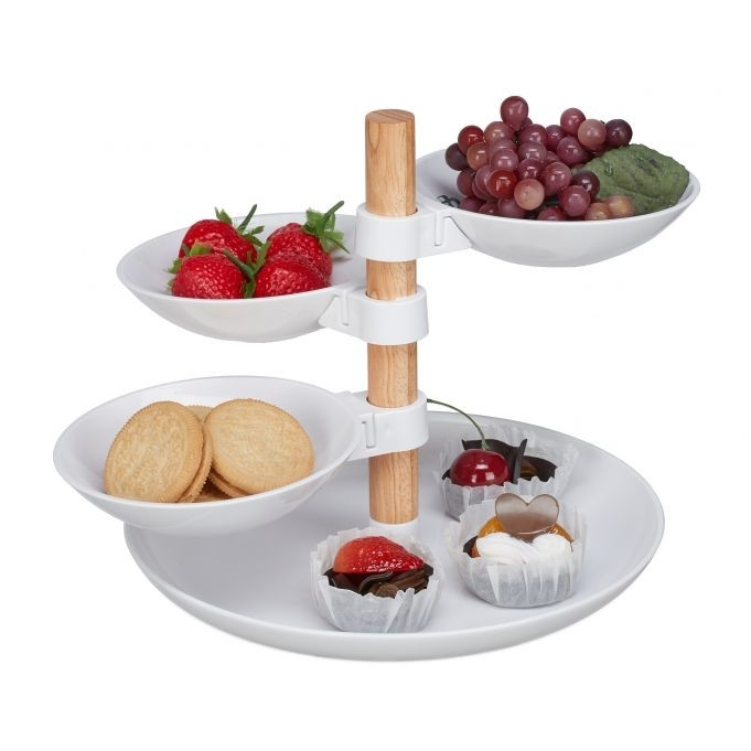 etagere a 4 piani Plastica e legno