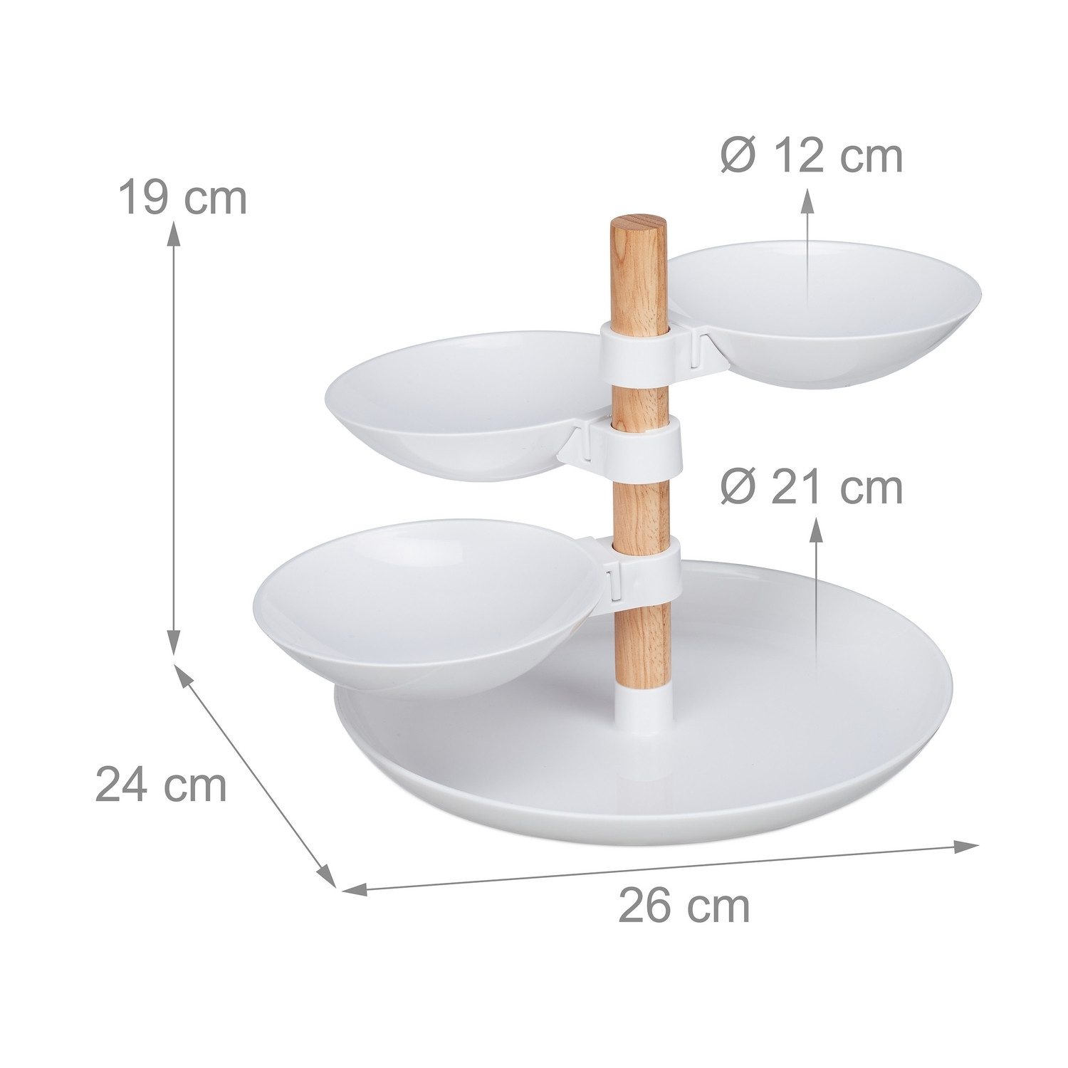 etagere a 4 piani Plastica e legno