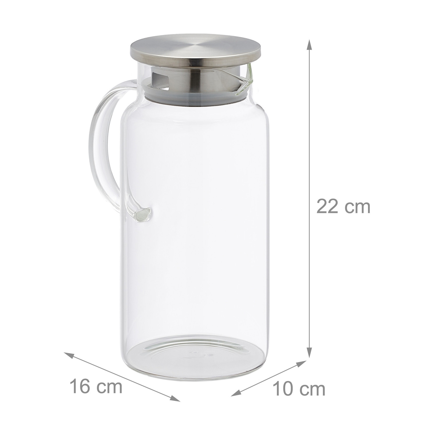 Glaskaraffe mit Deckel 1,5 Liter