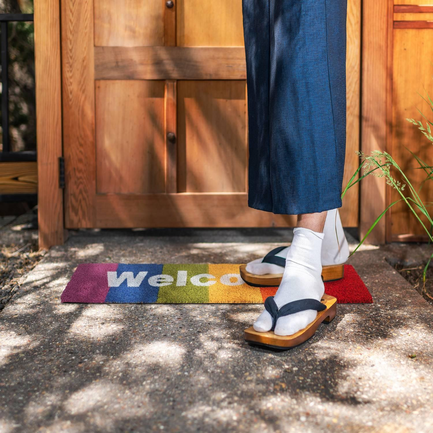 Zerbino "Benvenuto" con arcobaleno e cocco