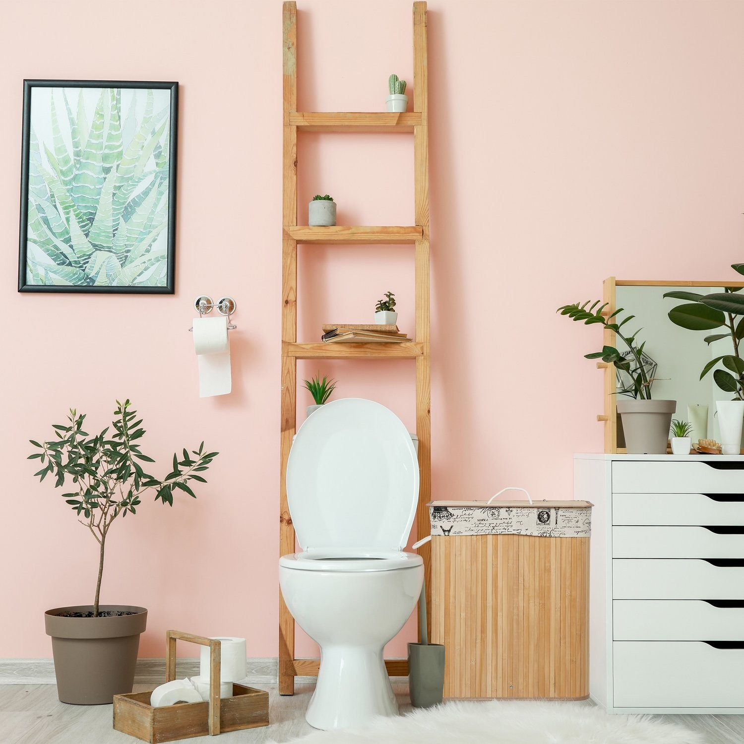 Bamboe wasmand 2 compartimenten