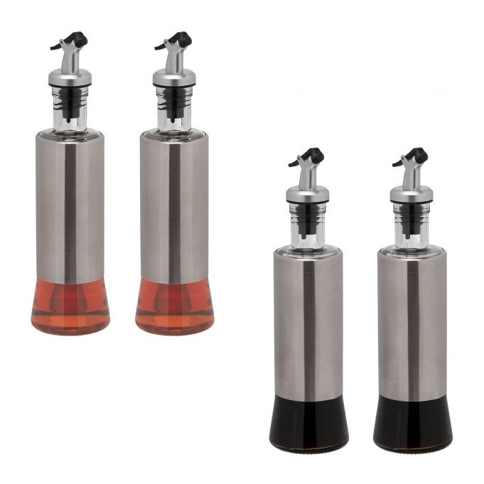 Set olio e aceto con 4 bottiglie