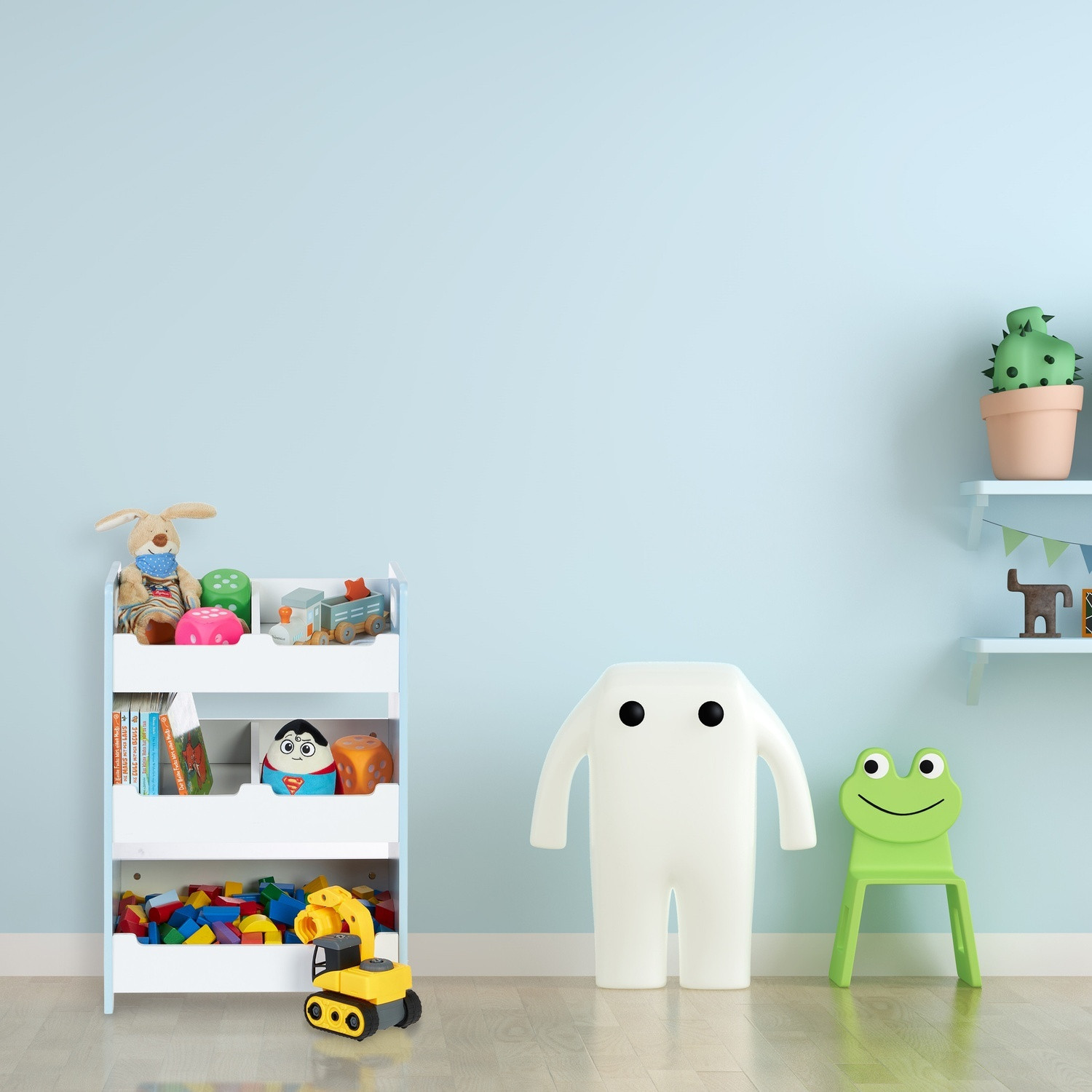 Prateleira infantil com 5 compartimentos