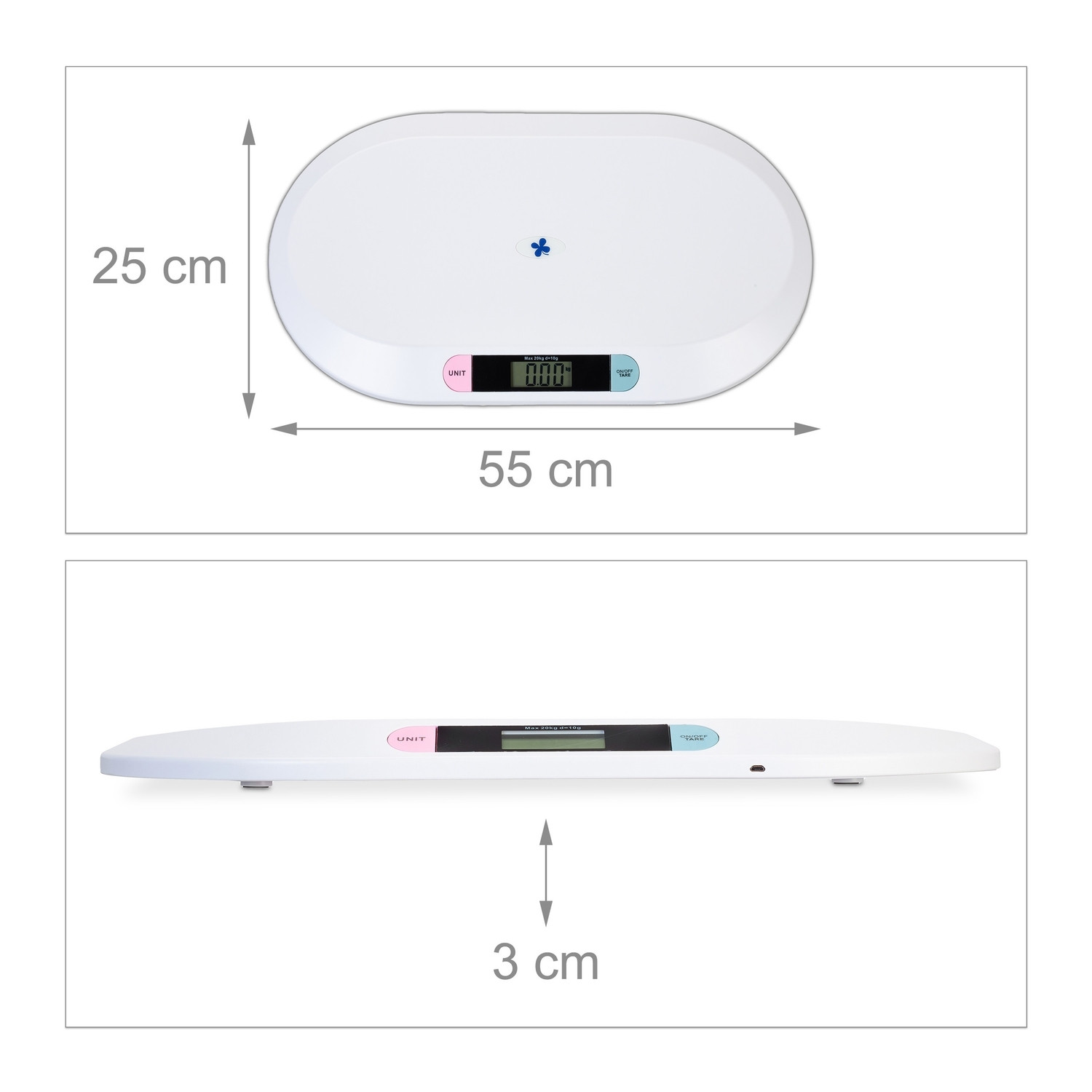 Báscula digital para bebés con cable USB