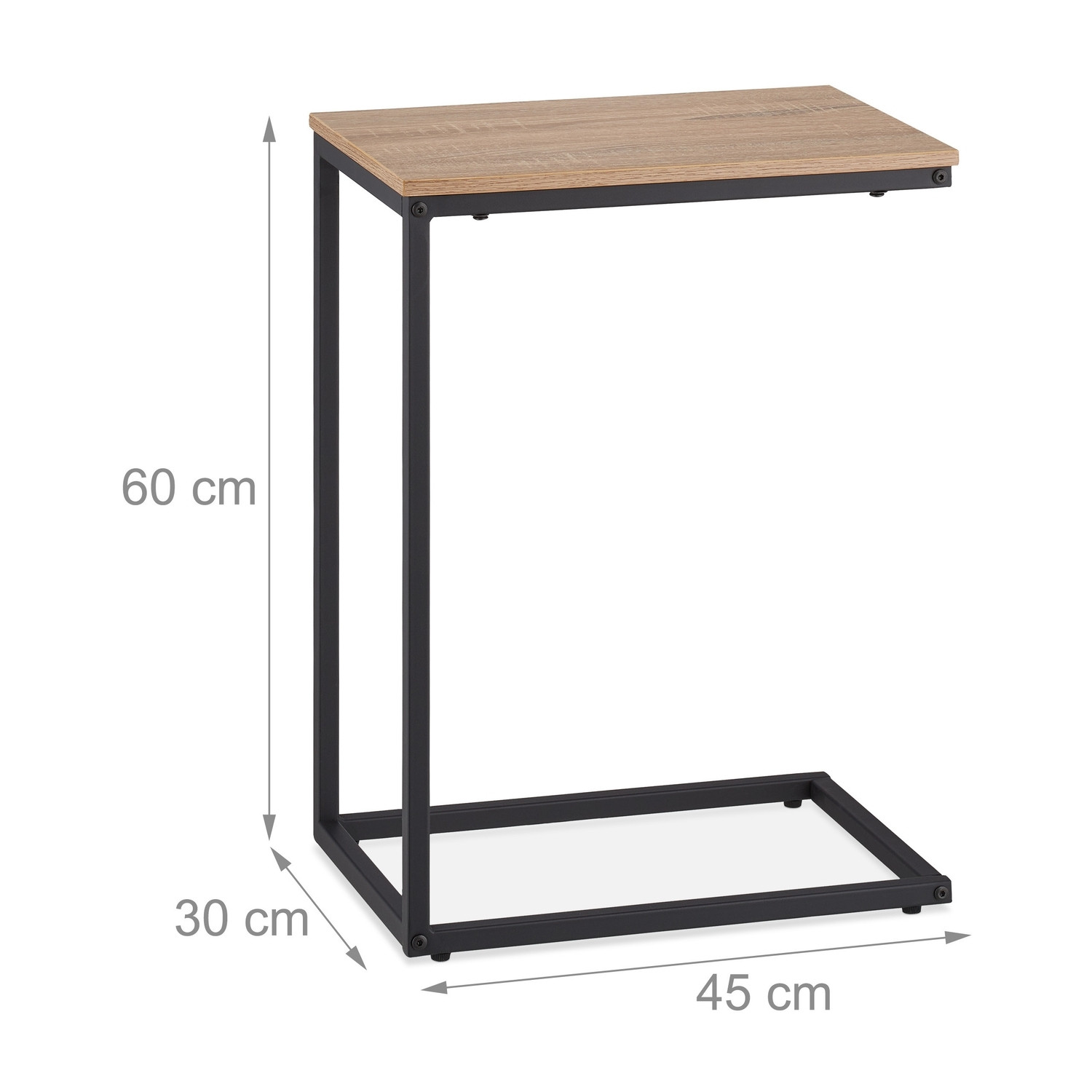 mesa auxiliar en forma de C