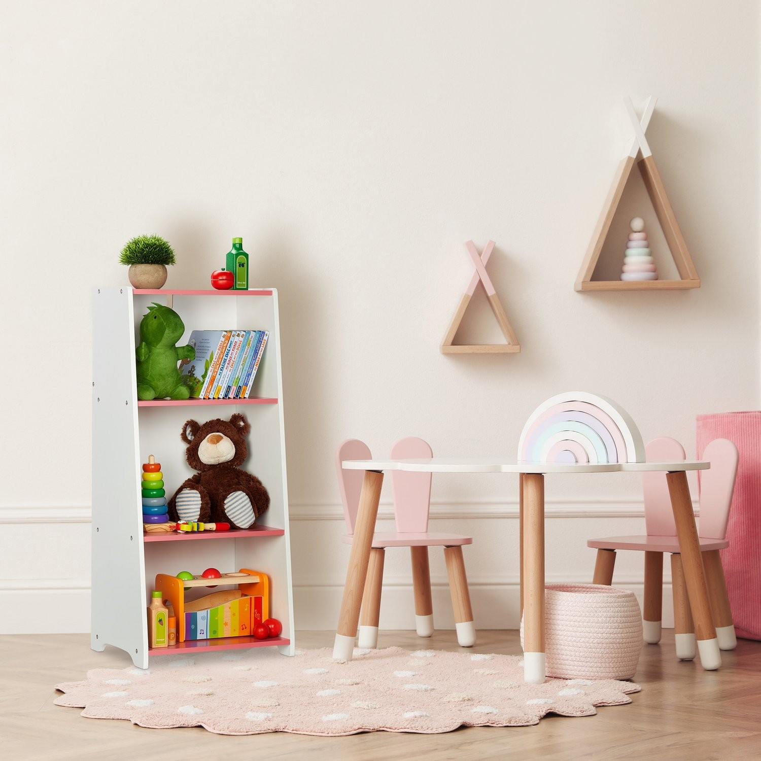 Prateleira infantil com 3 compartimentos