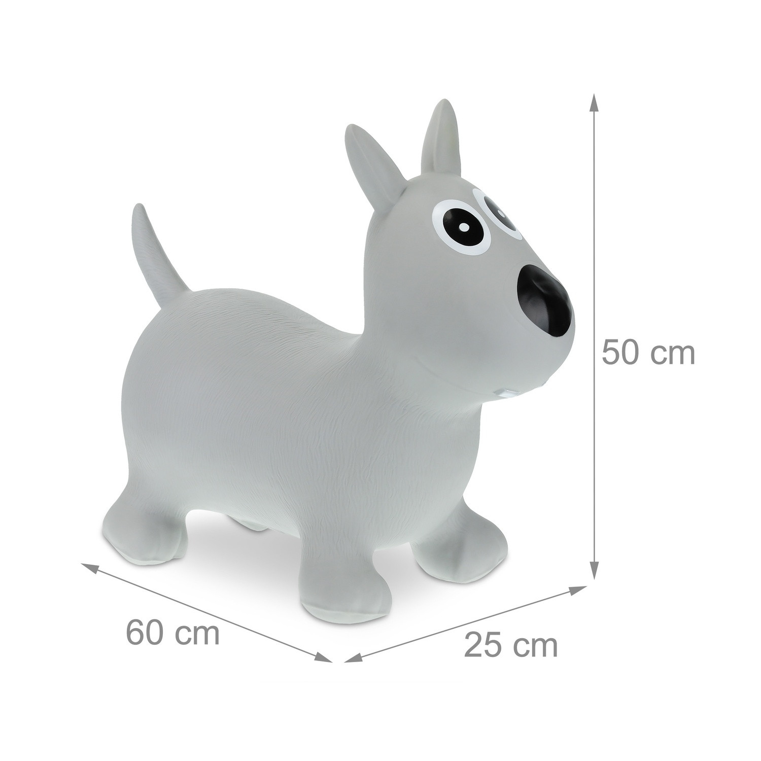 Perro gris saltando