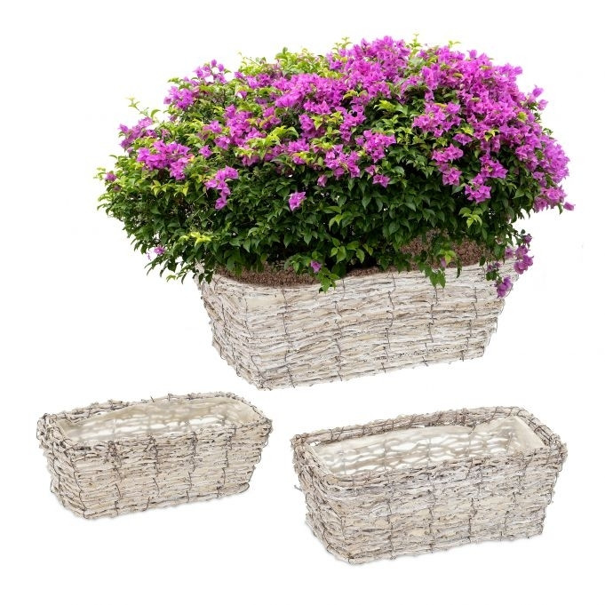 Vaso retangular para flores - conjunto de 3