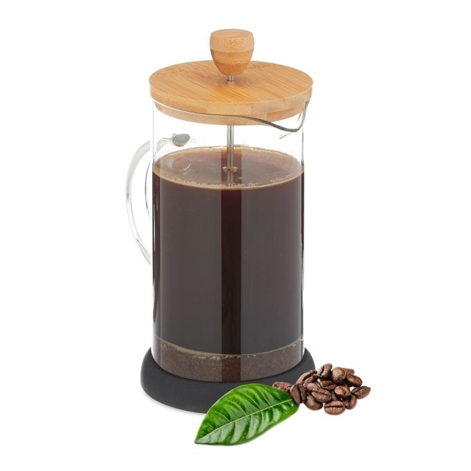Cafeteira com tampa de bambu